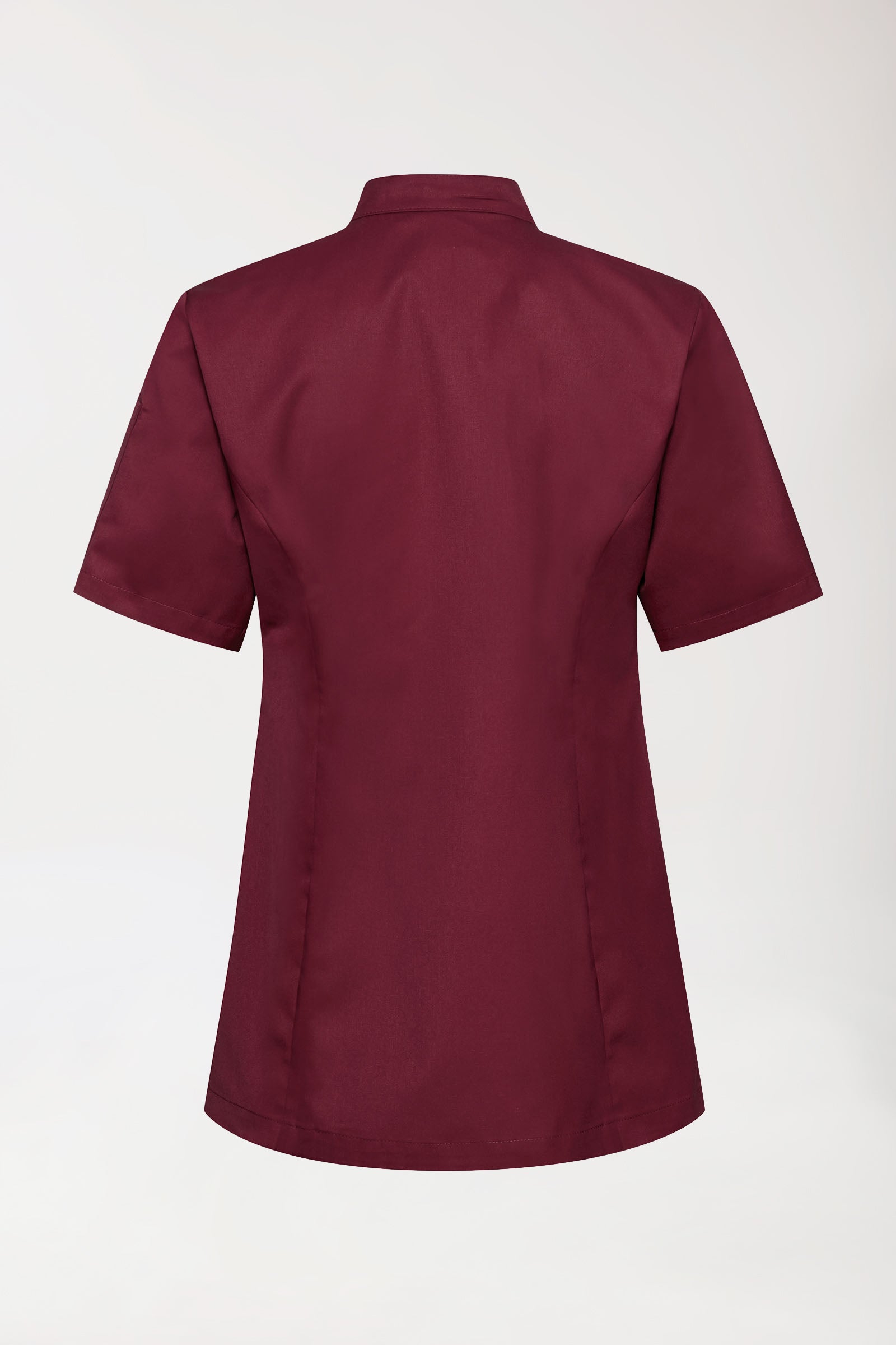Gastro Veste de cuisine Femme - Manche courte bordeaux, Vue de dos 