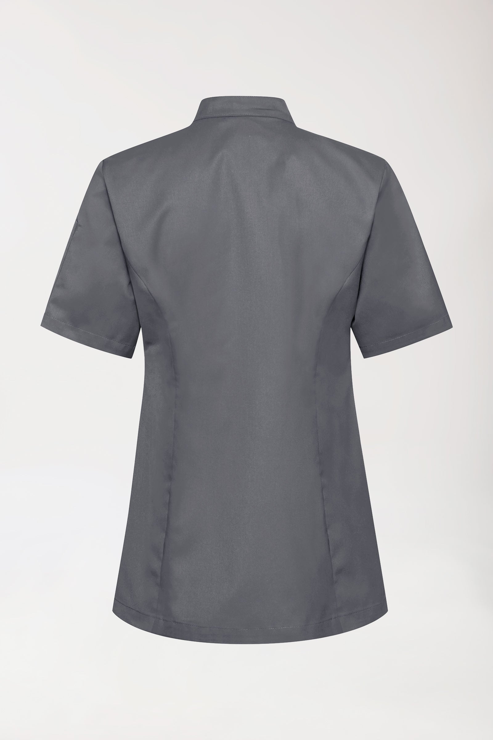 Gastro Veste de cuisine Femme - Manche courte gris granit, Vue de dos 