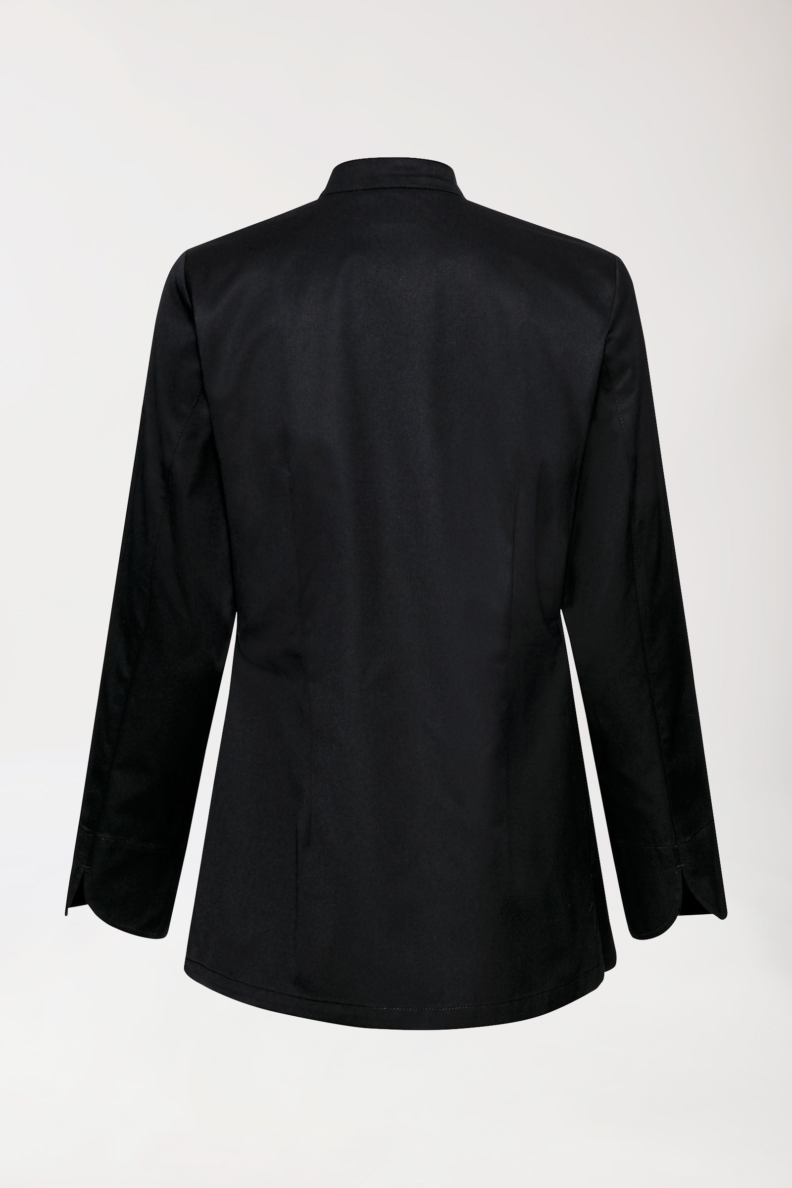 Gastro Veste de cuisine Femme - Patte 6 boutons - Manche longue noir, Vue de dos 