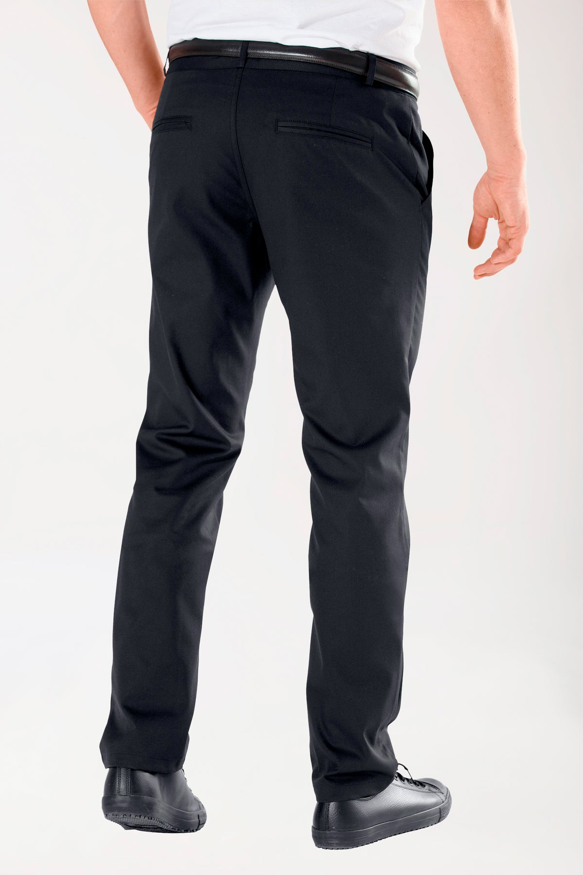 Gastro Pantalon Stretch Homme - Style Chino noir, Vue de dos 