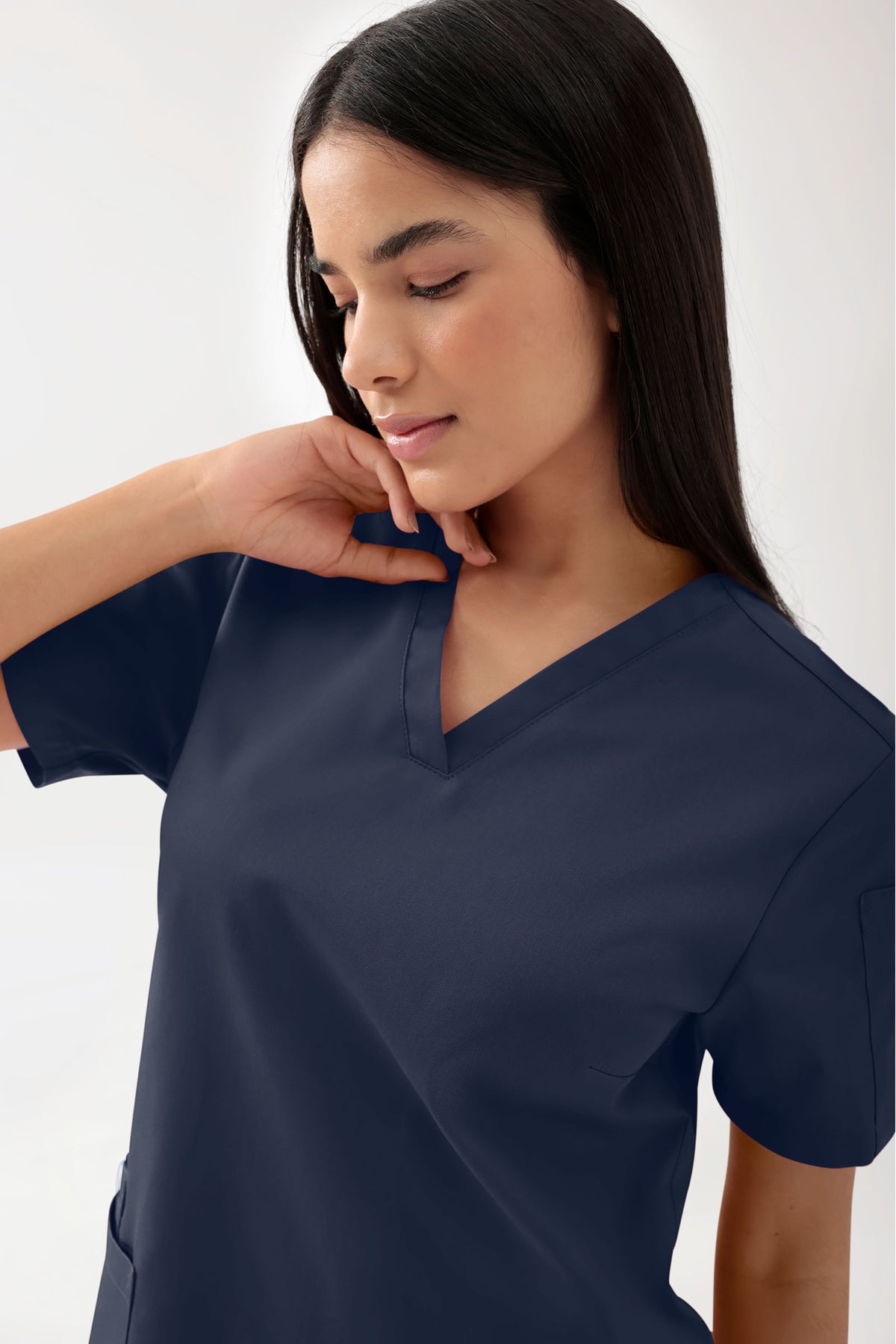 GREEN Tunique Stretch Femme - Décolleté V navy