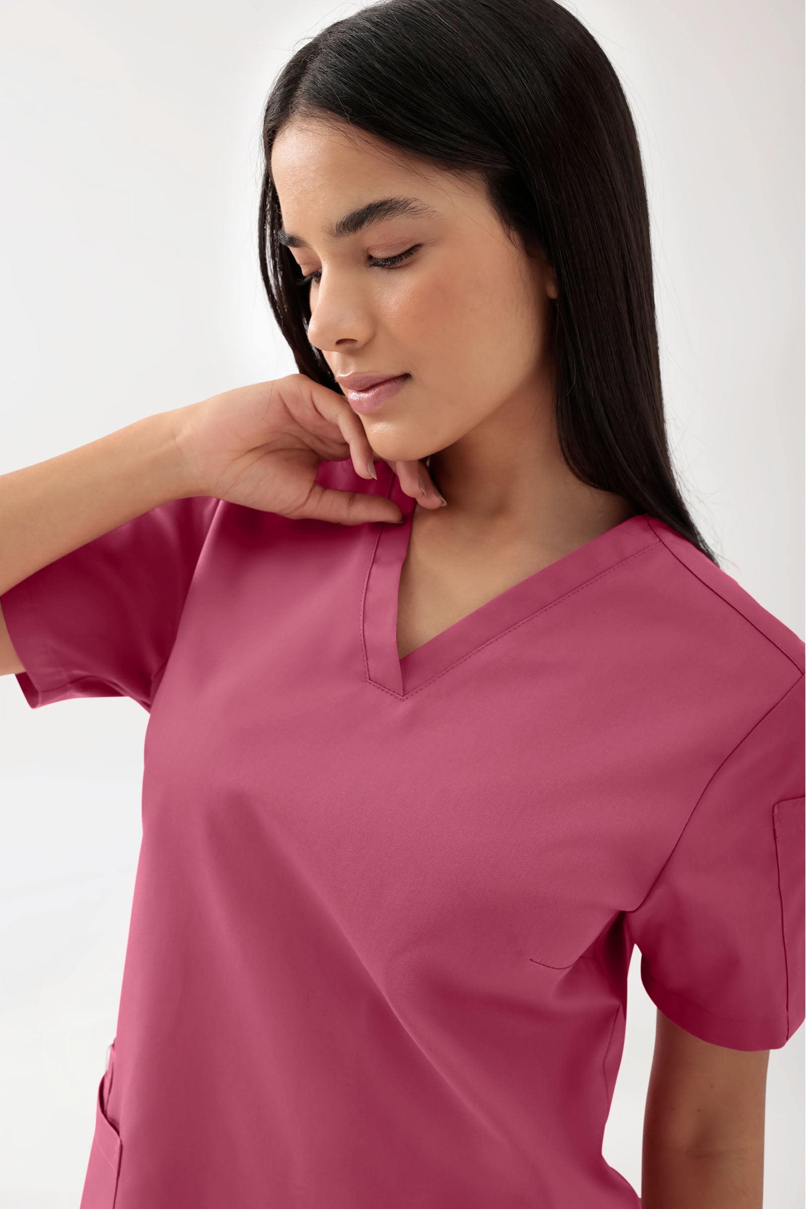 GREEN Tunique Stretch Femme - Décolleté V bois de rose