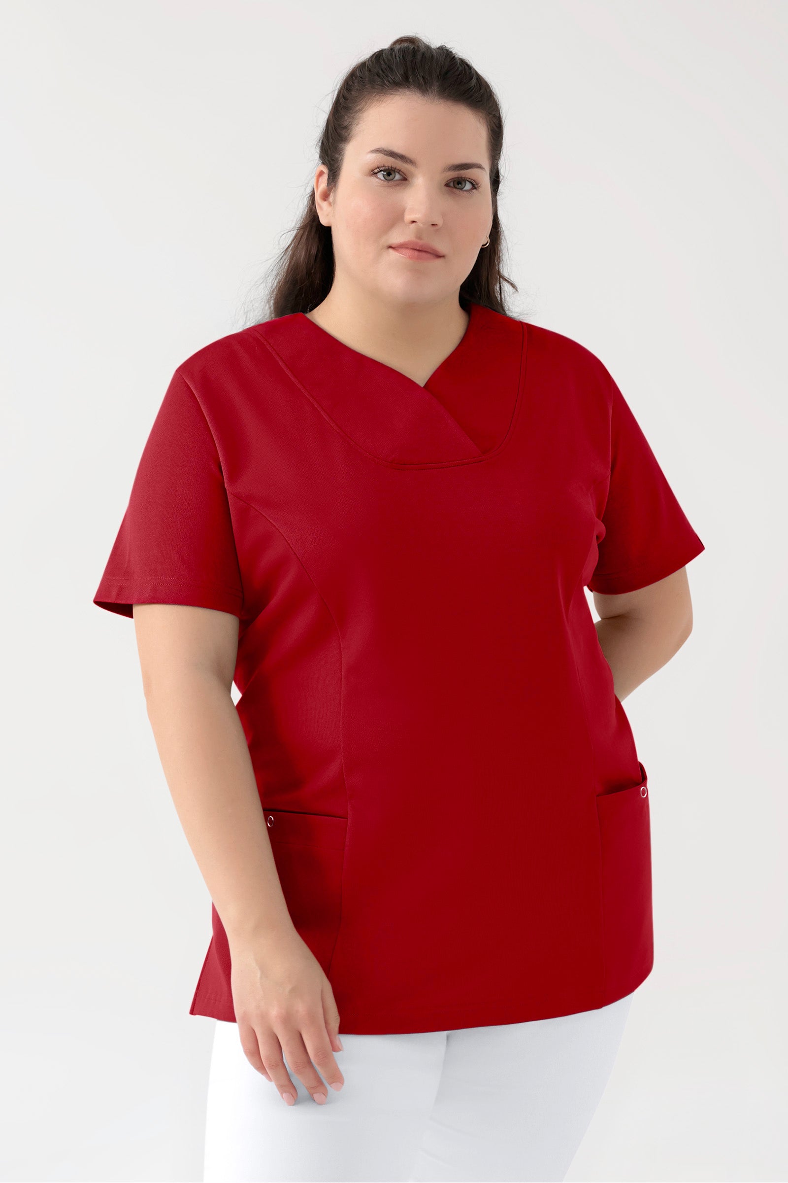 COMFY FLEX Tunique Stretch Femme - Décolleté Cœur rouge