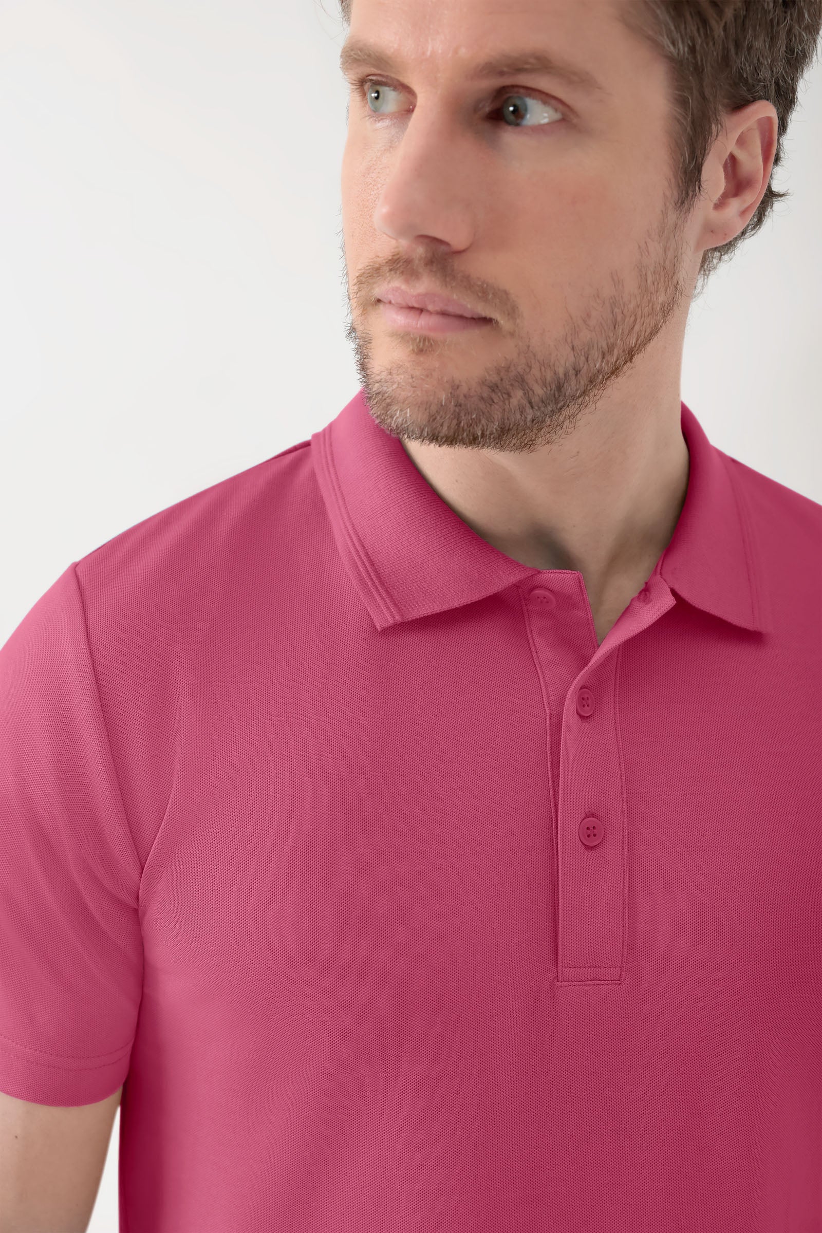 COMFY FLEX Shirt Stretch Homme - Col polo bois de rose