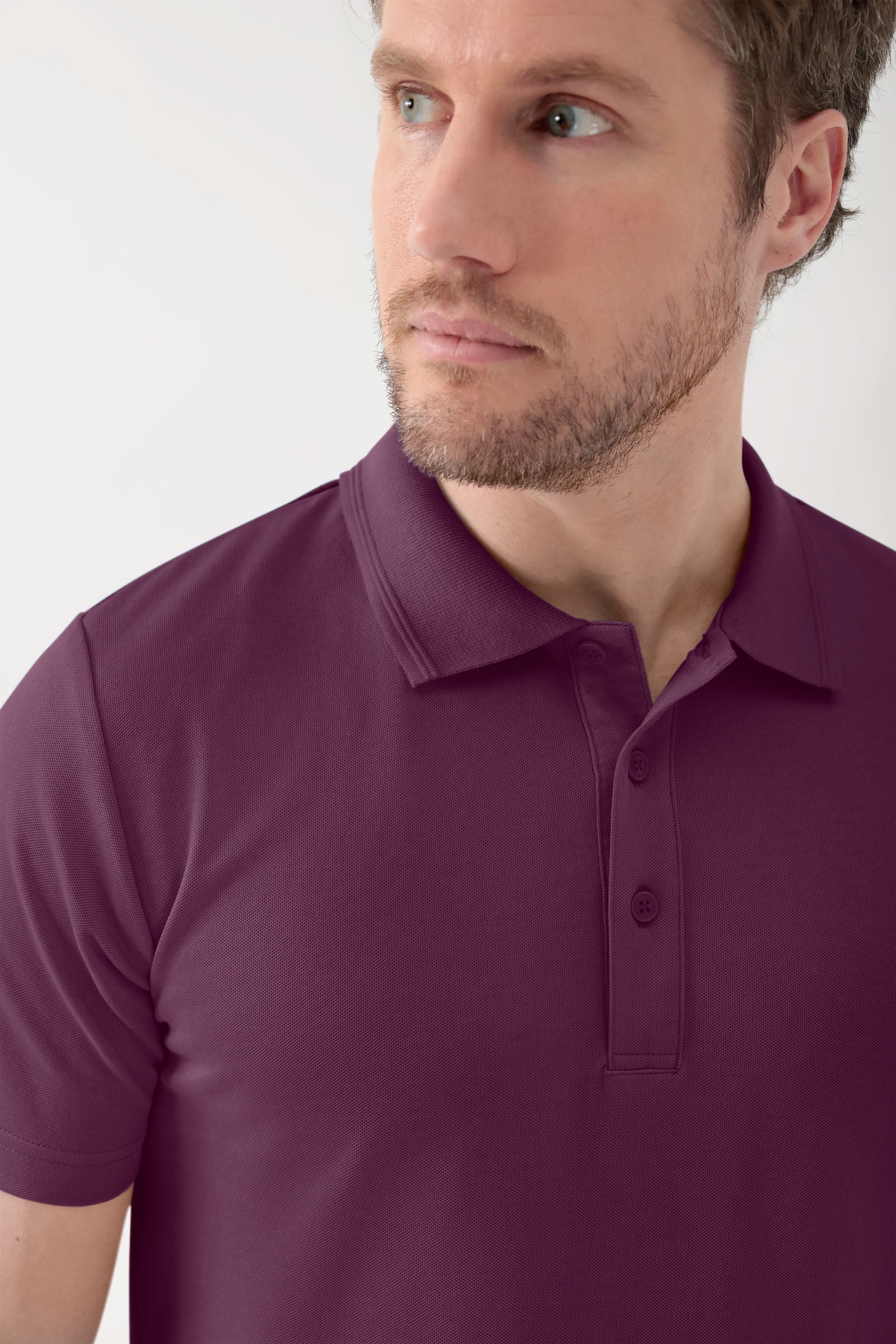 COMFY FLEX Shirt Stretch Homme - Col polo prune