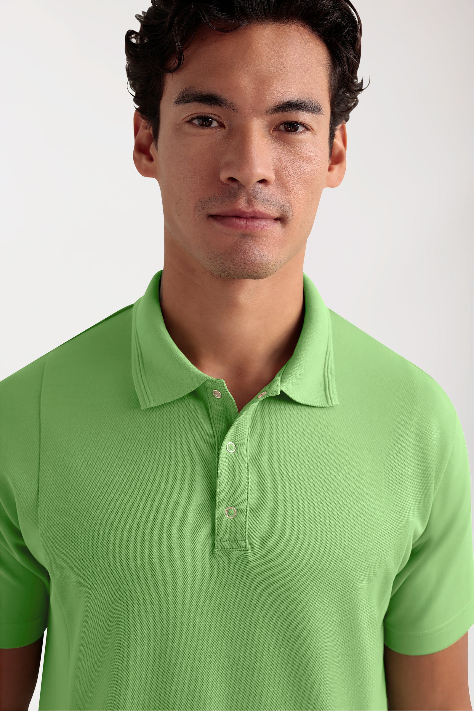 COMFY FLEX Tunique Stretch Homme - Col polo vert pomme