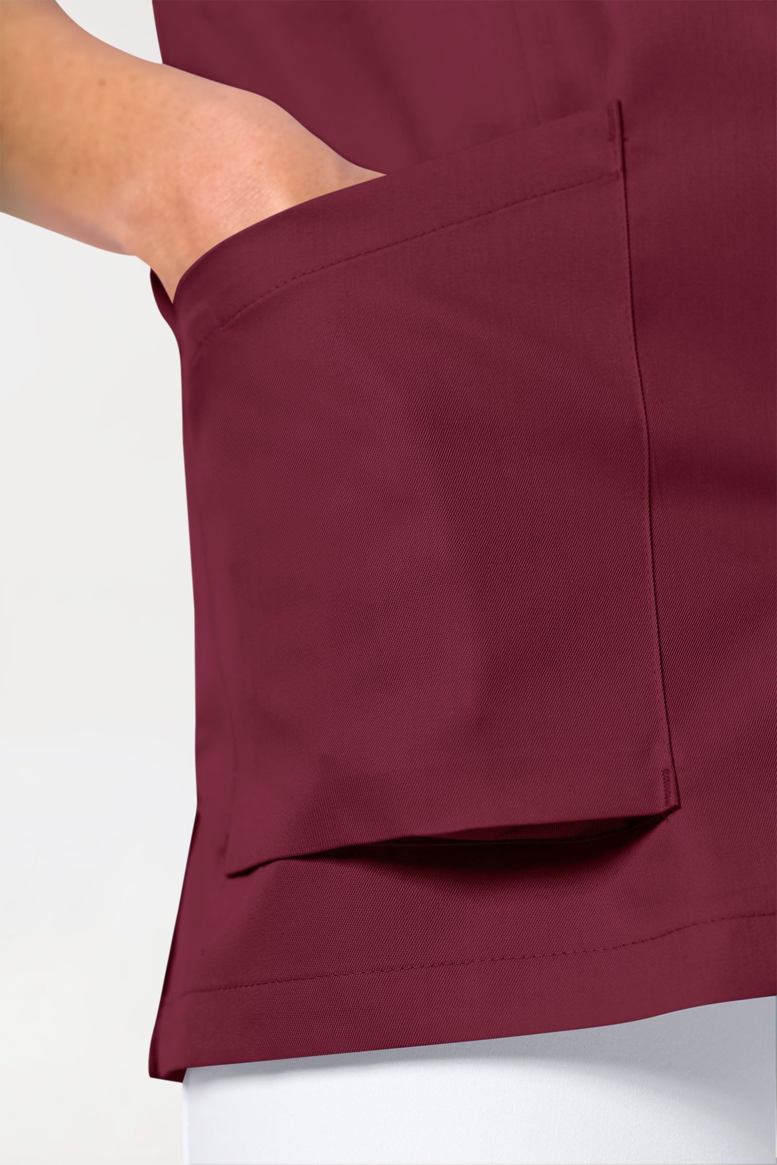 CORE Blouse Femme - Entièrement boutonnée bordeaux