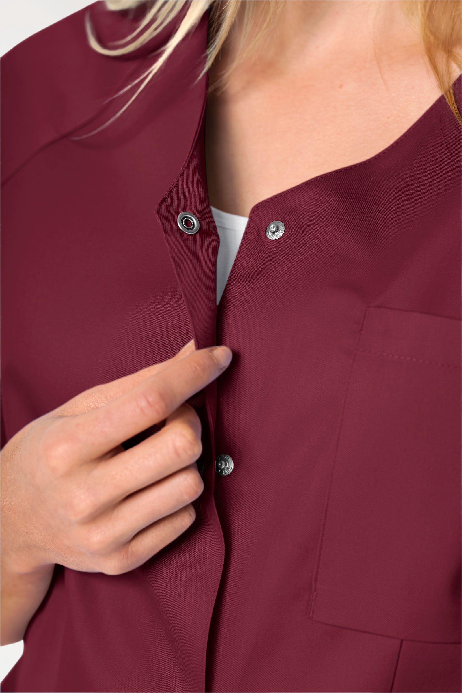 CORE Blouse Femme - Entièrement boutonnée bordeaux