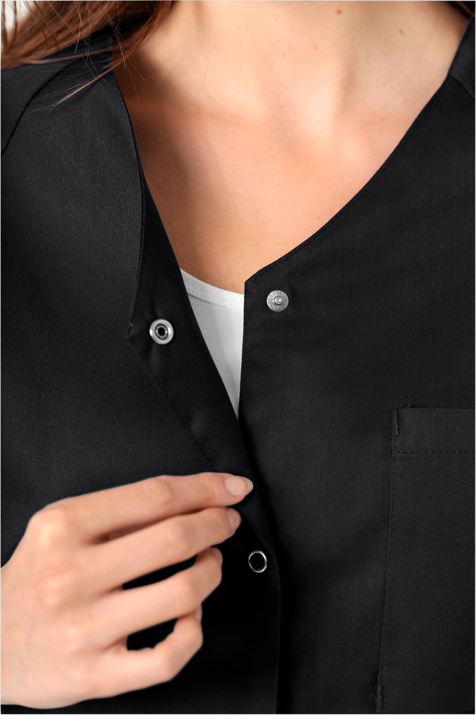 CORE Blouse Femme - Entièrement boutonnée noir