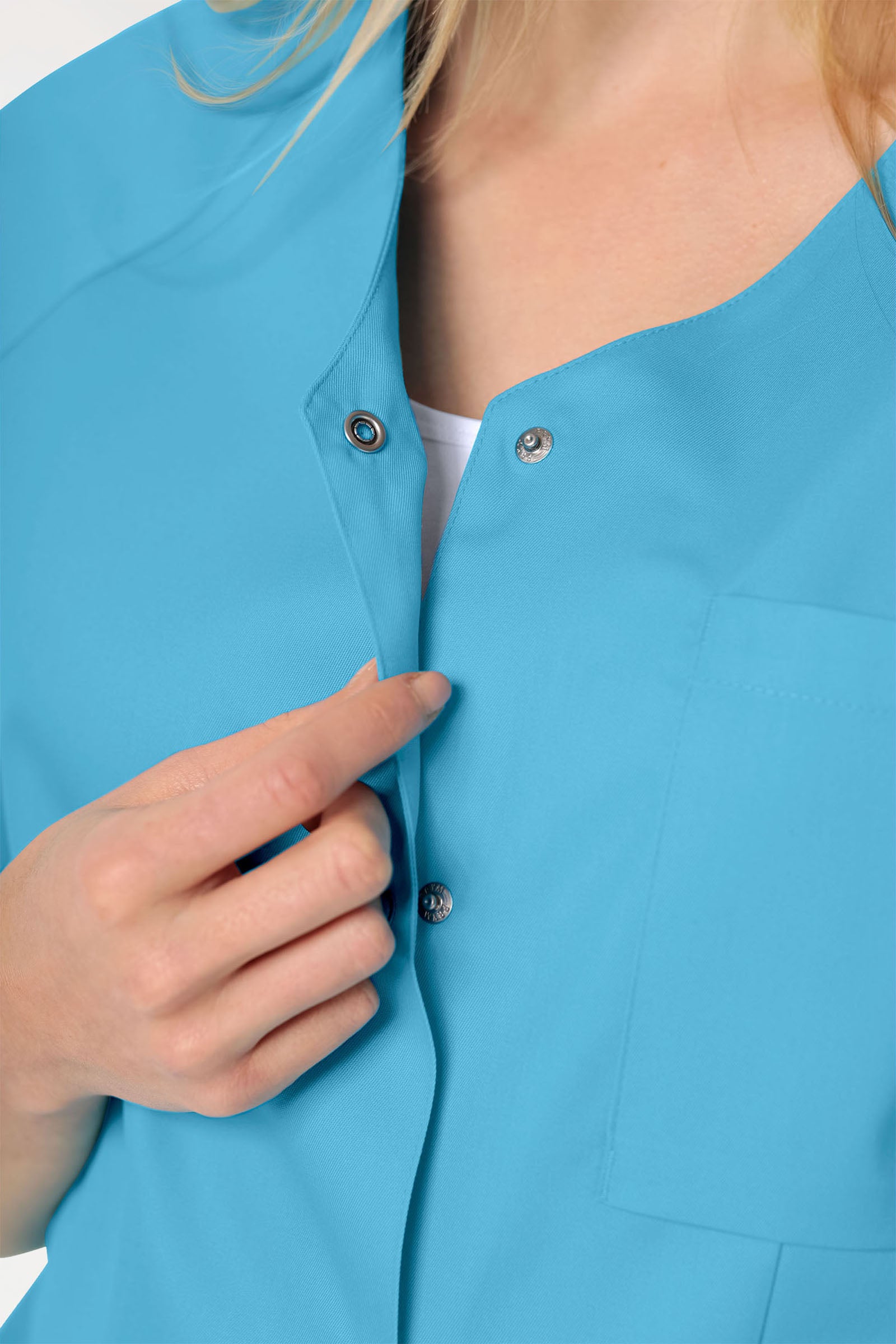 CORE Blouse Femme - Entièrement boutonnée turquoise