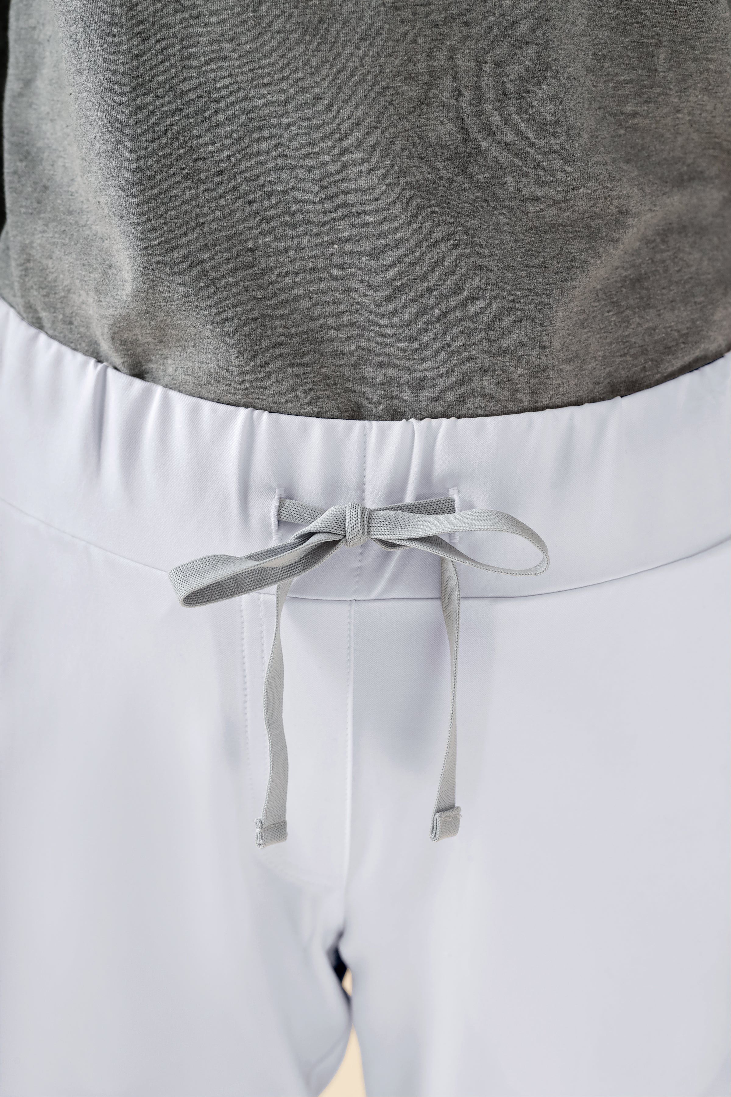 KAERE Pantalon Femme - Taille courte et sans poches cargo blanc
