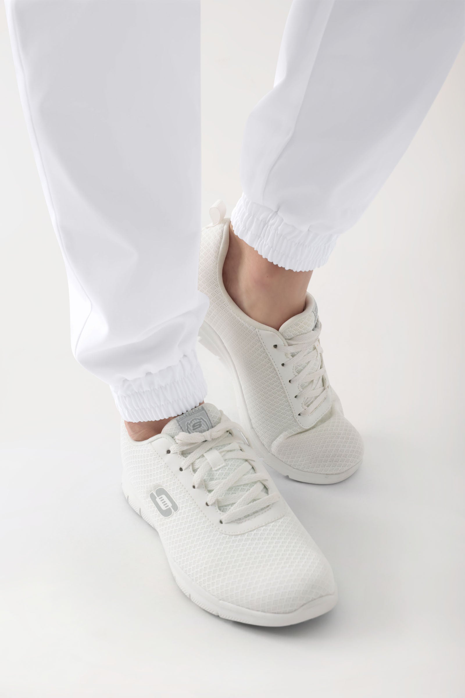 GREEN Pantalon Stretch Femme - Style Jogpant blanc