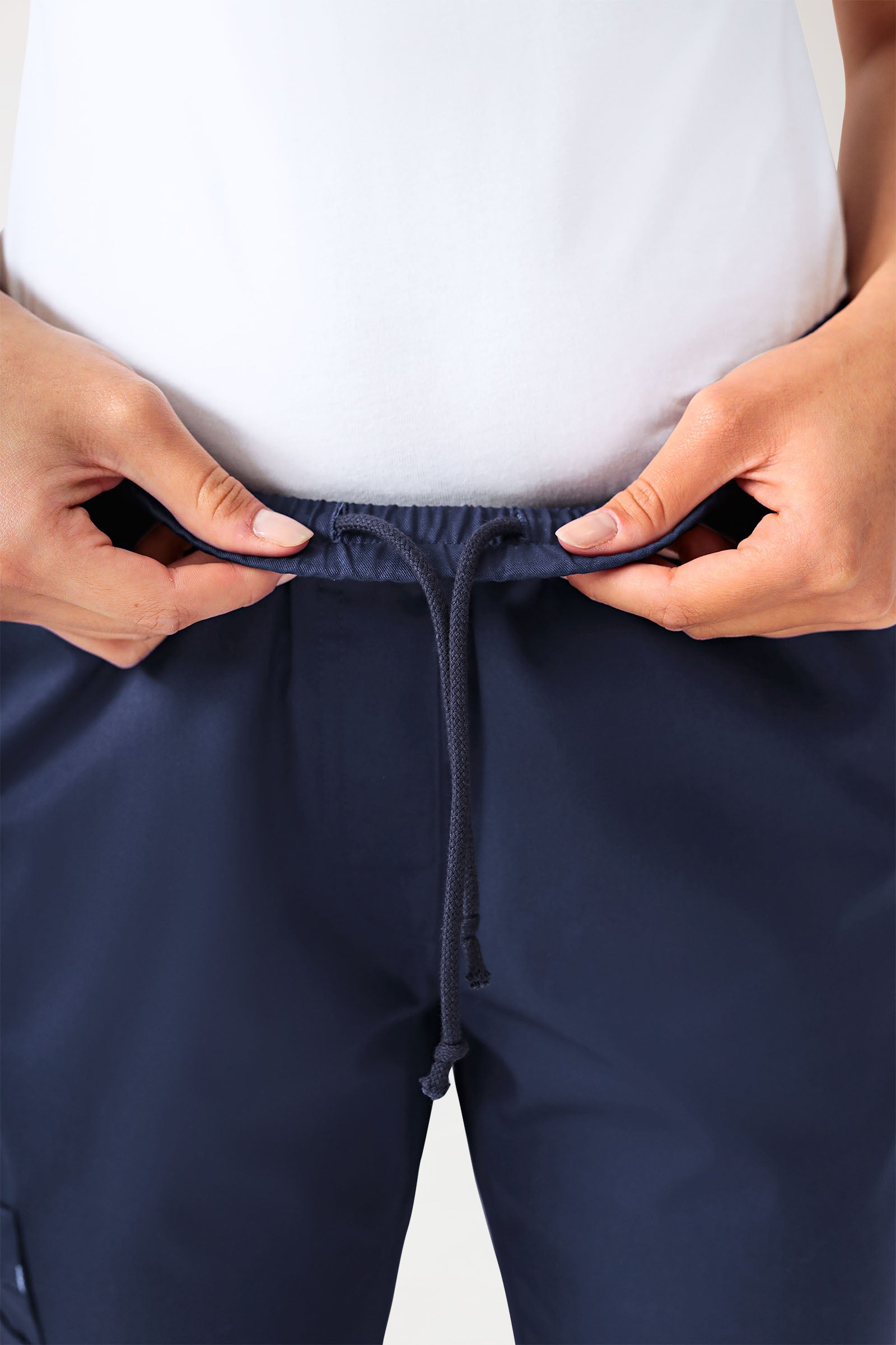 CLINIC STRETCH Pantalon Femme - Taille courte bleu navy/bleu ciel