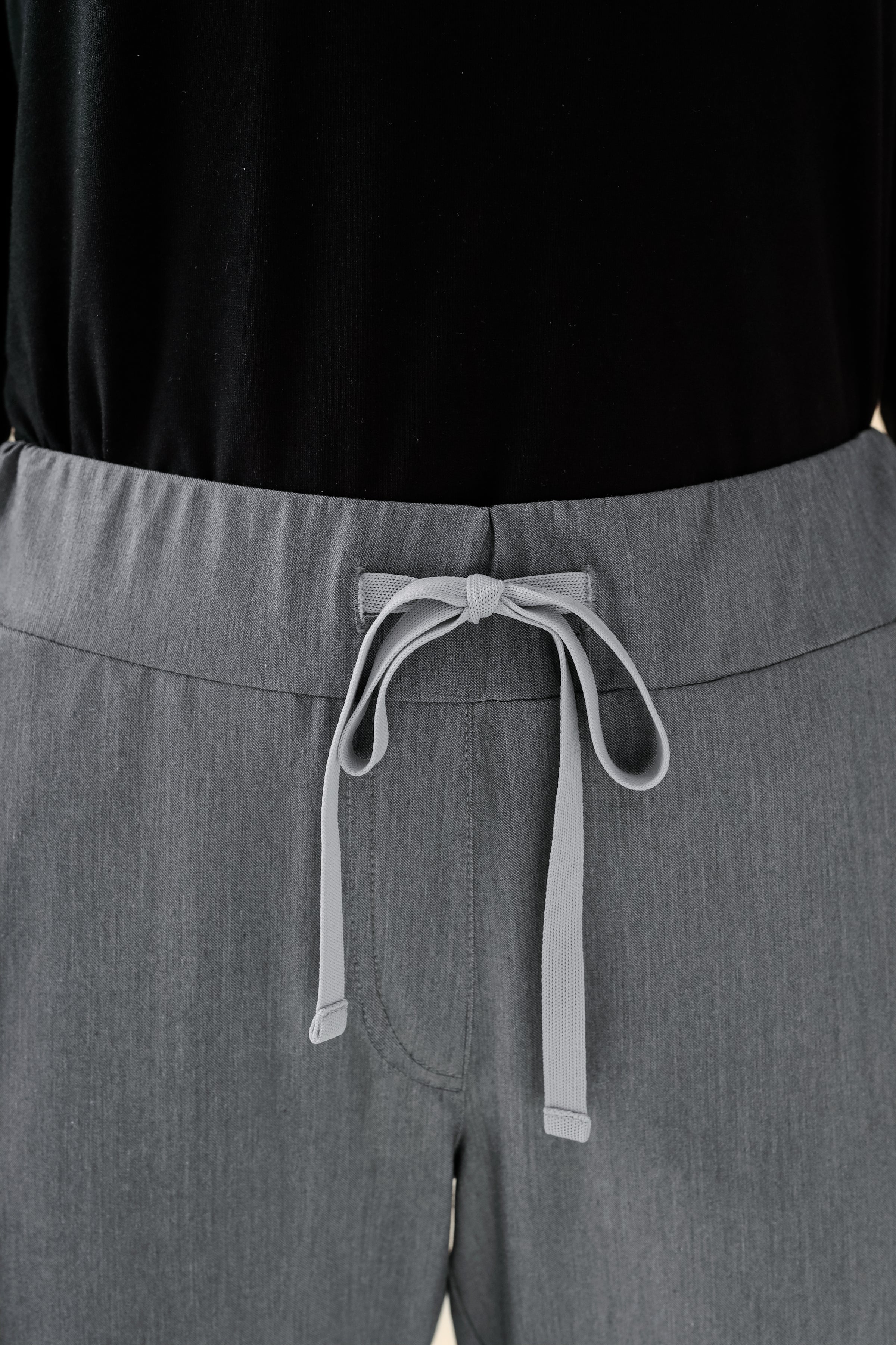 KAERE Pantalon Femme - Taille courte et sans poches cargo gris chiné