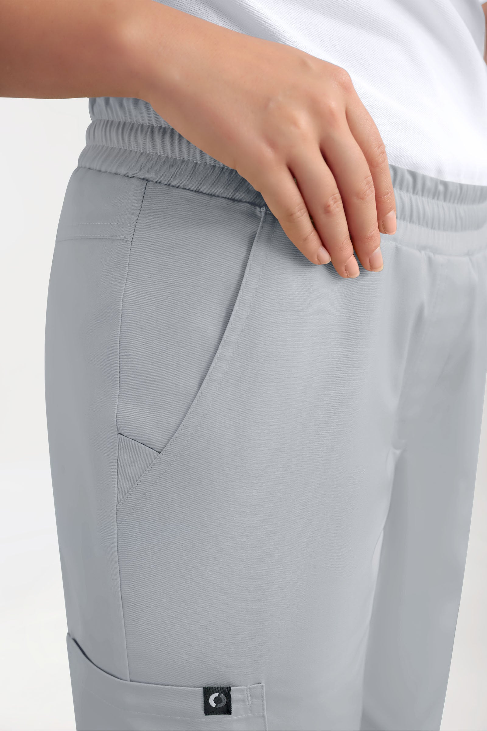GREEN Pantalon Stretch Femme - Style Jogpant gris perle