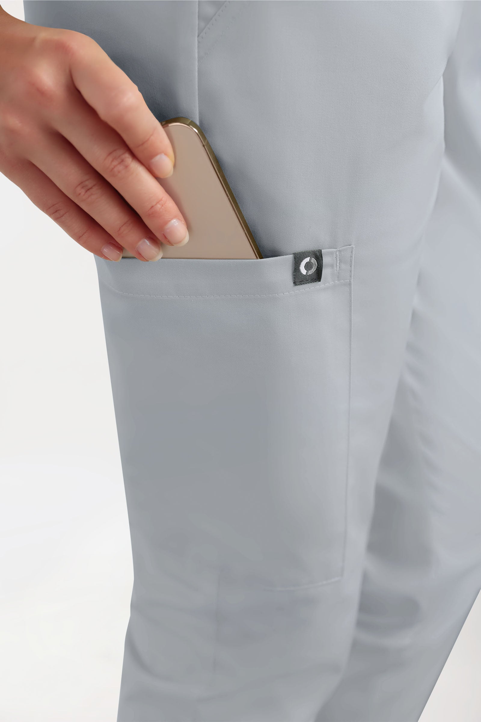 GREEN Pantalon Stretch Femme - Style Jogpant gris perle