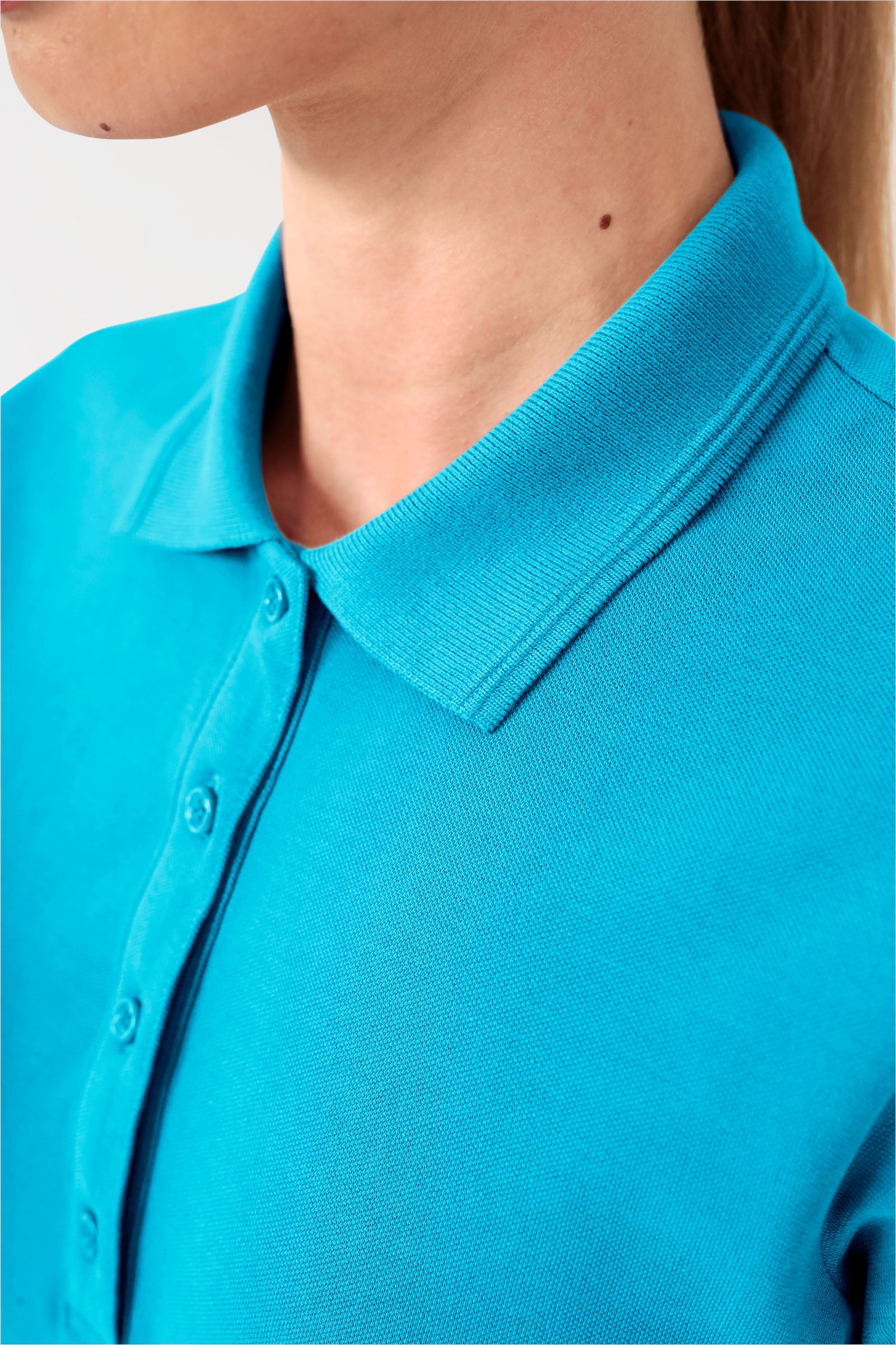 COMFY FLEX Shirt Stretch Femme - Col polo turquoise