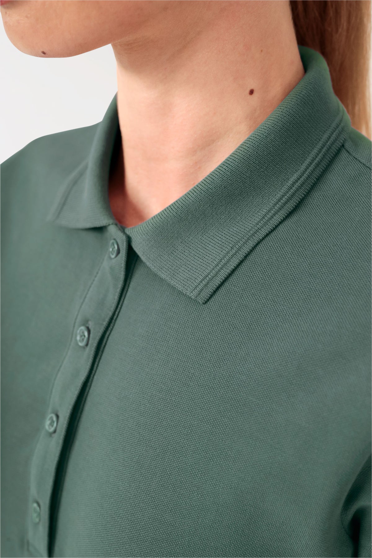 COMFY FLEX Shirt Stretch Femme - Col polo vert foncé