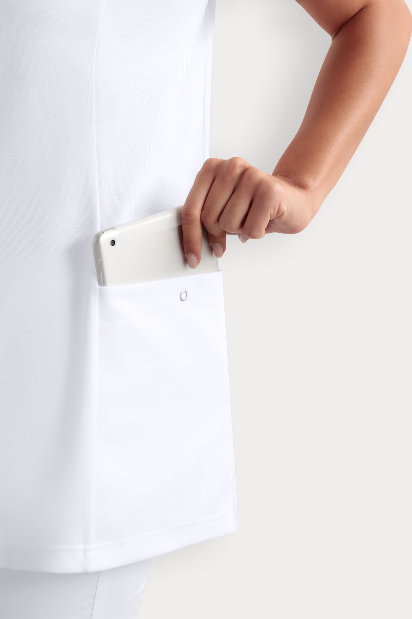 COMFY FLEX Tunique Stretch Femme - Décolleté Cœur blanc