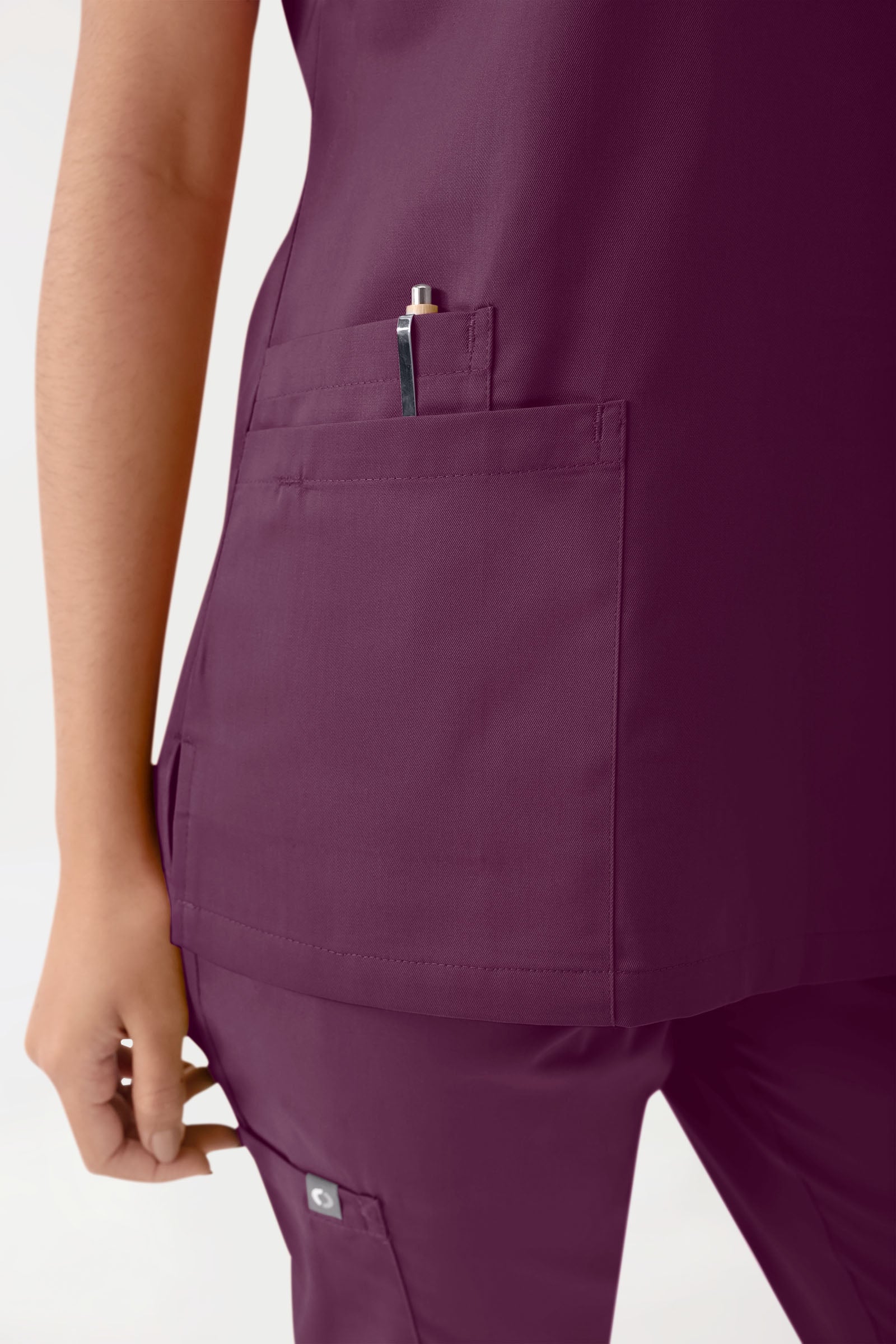 GREEN Tunique Stretch Femme - Décolleté V prune