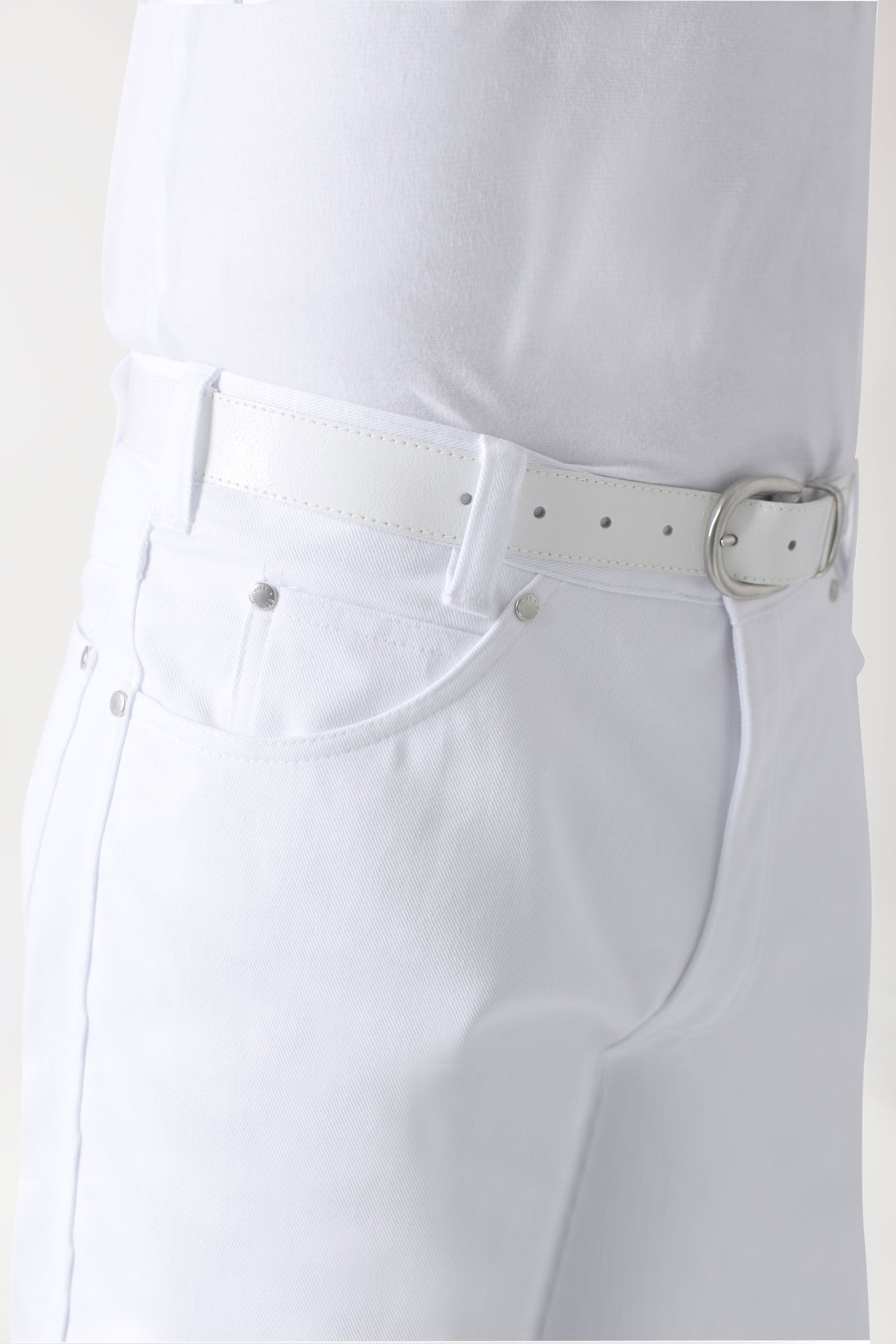 Pantalon 5 poches Homme - look jean blanc