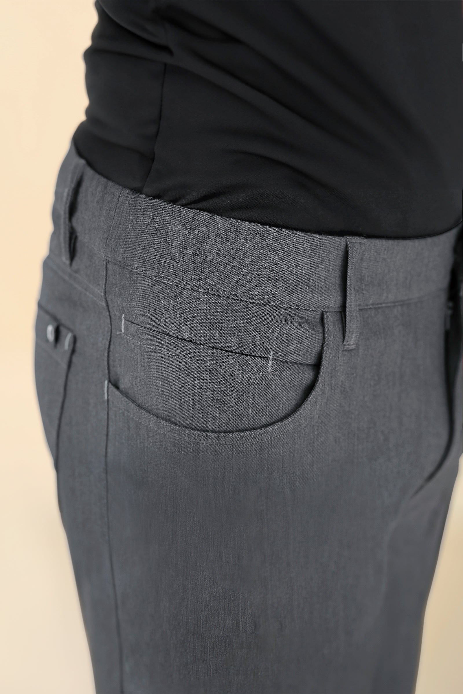 KAERE Pantalon Homme - 5 poches gris chiné