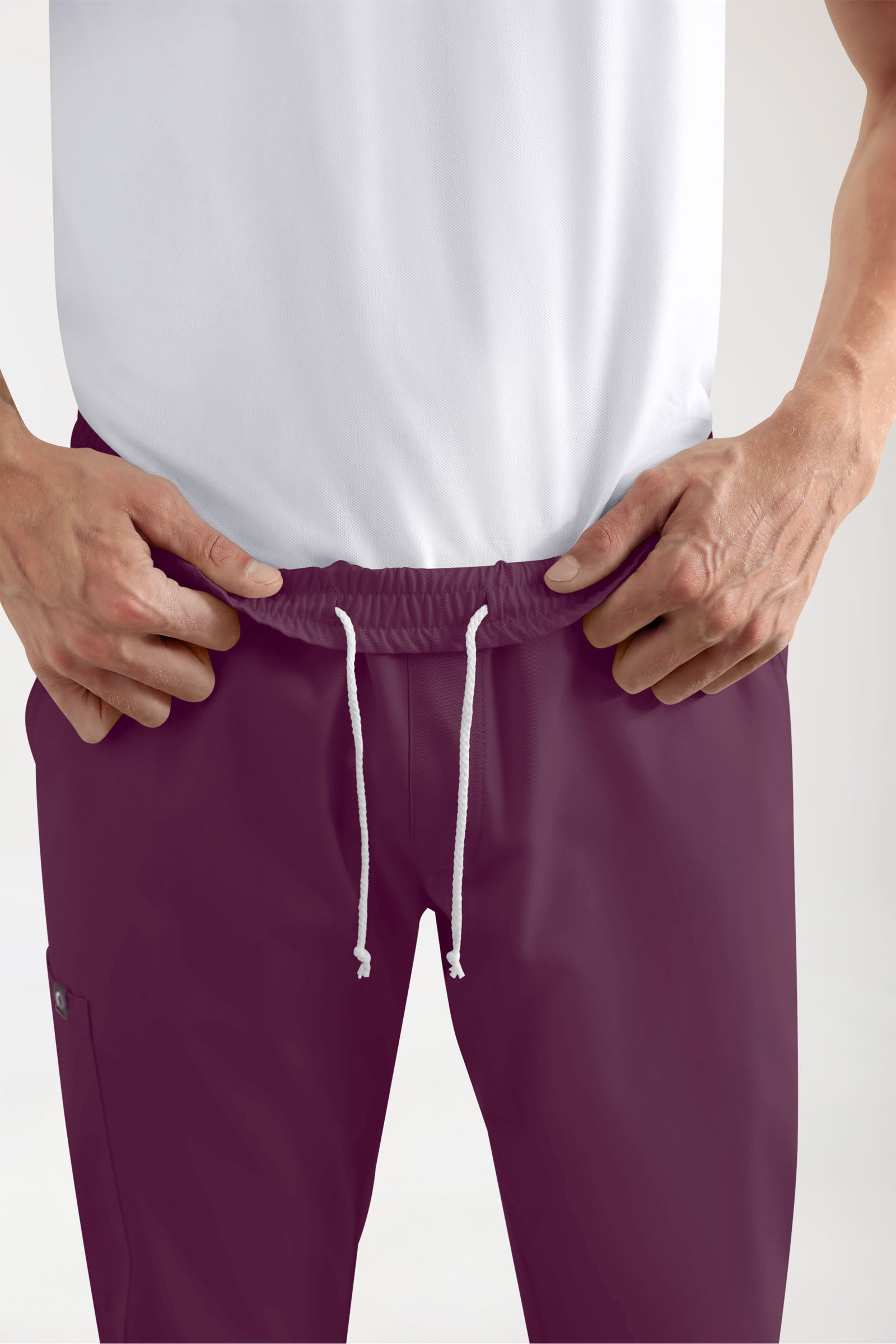 GREEN Pantalon Stretch Homme - Style Jogpant prune