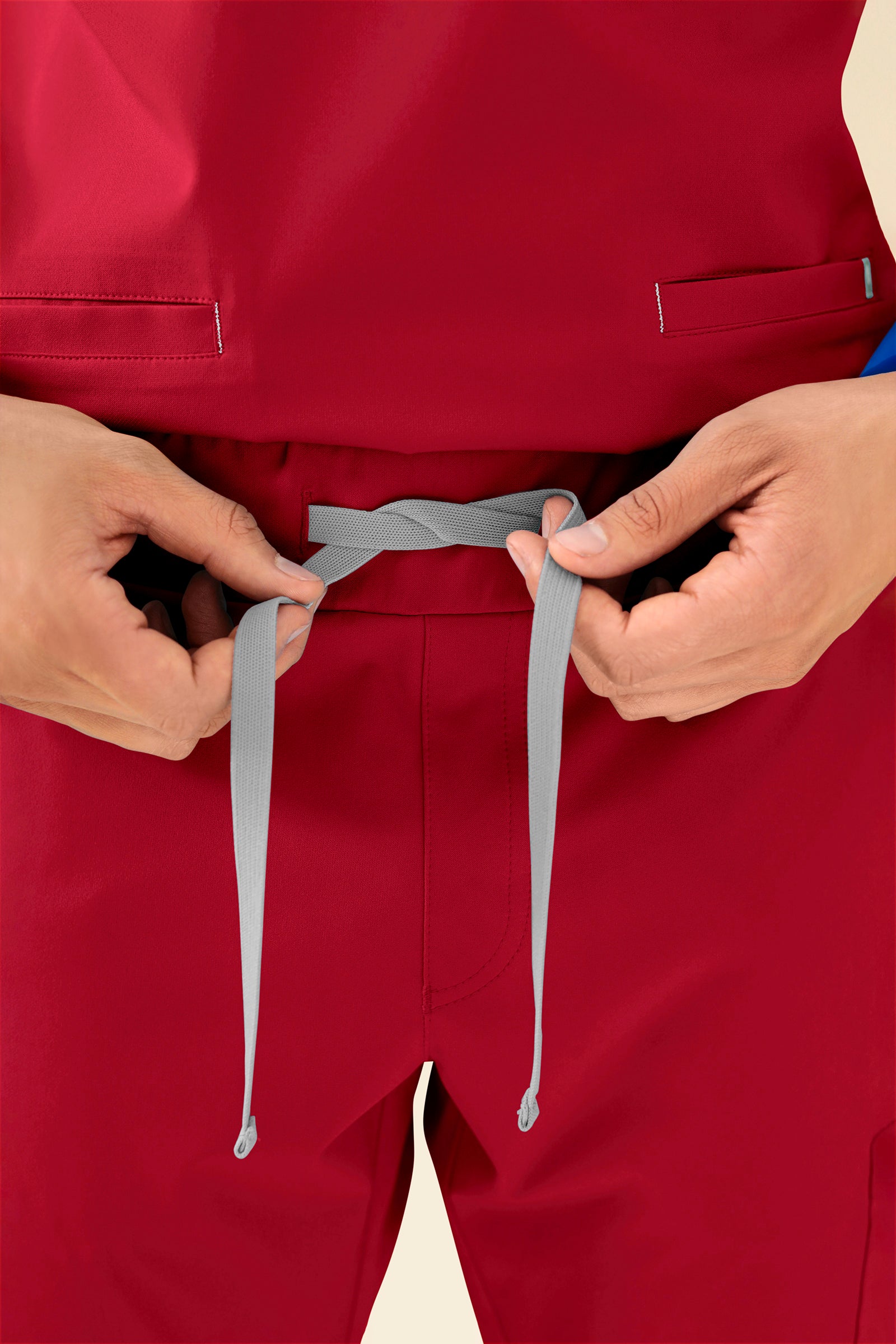 KAERE Pantalon Homme - avec poches cargo Taille courte rouge