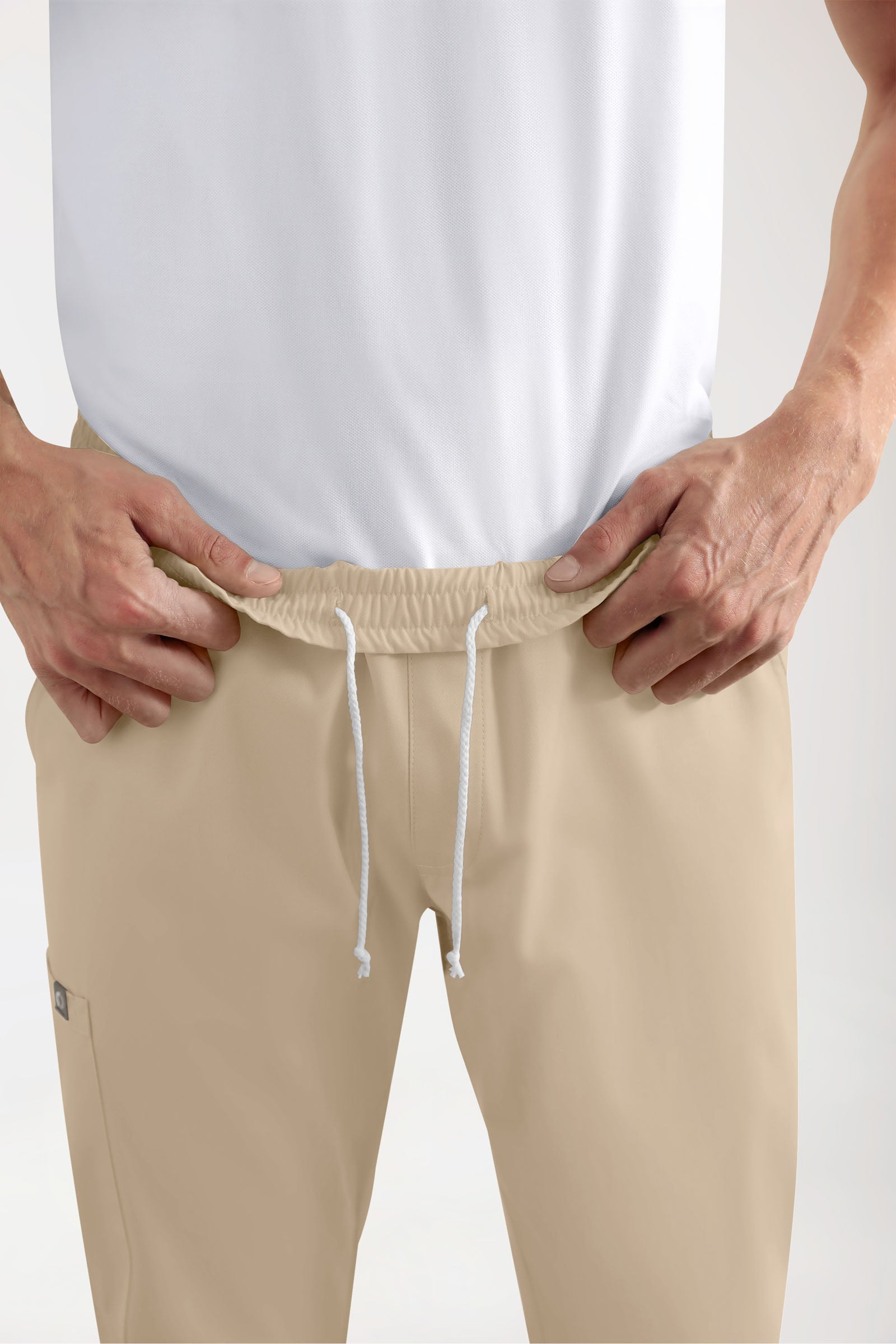 GREEN Pantalon Stretch Homme - Style Jogpant sable
