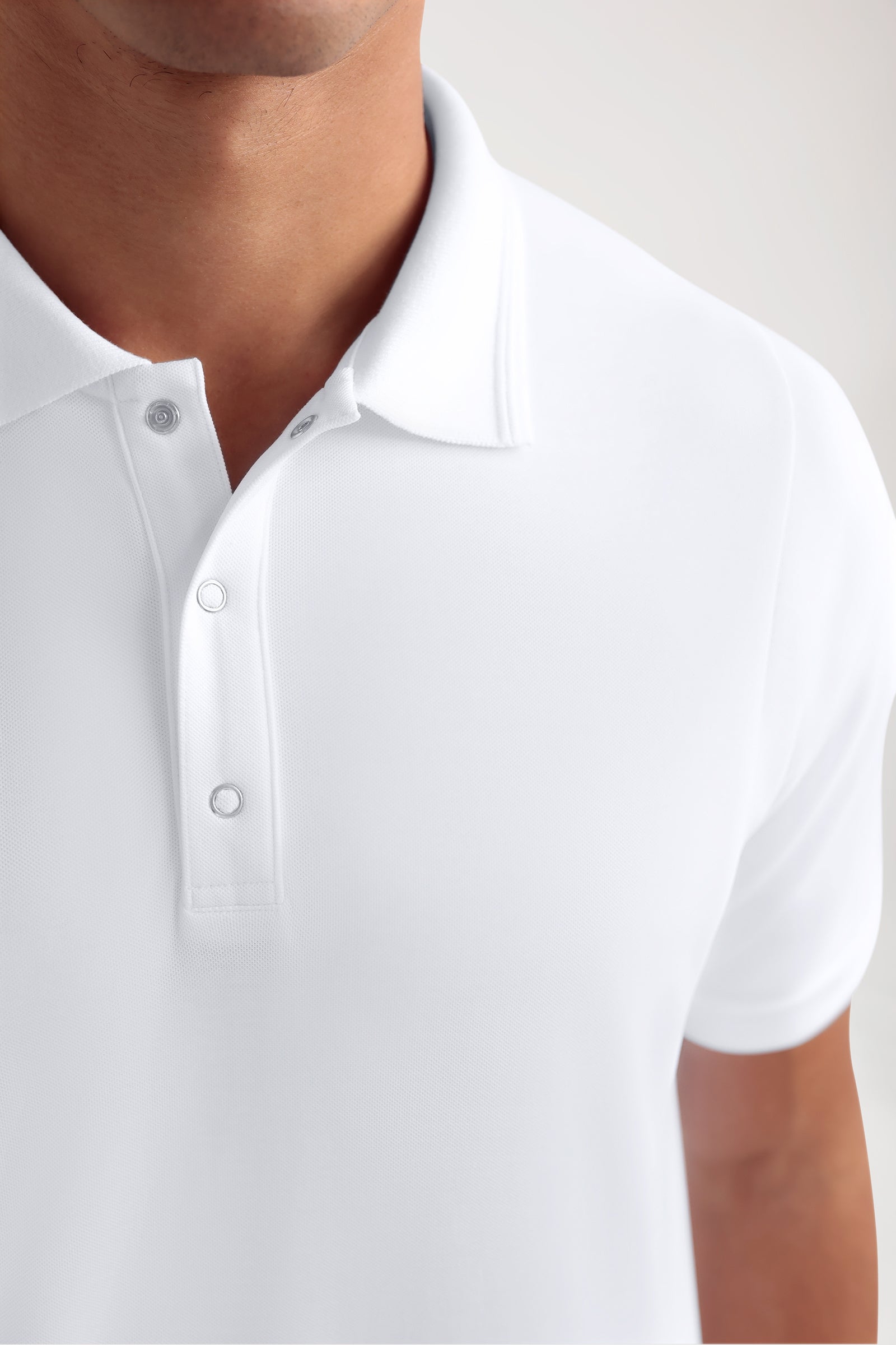 COMFY FLEX Tunique Stretch Homme - Col polo blanc