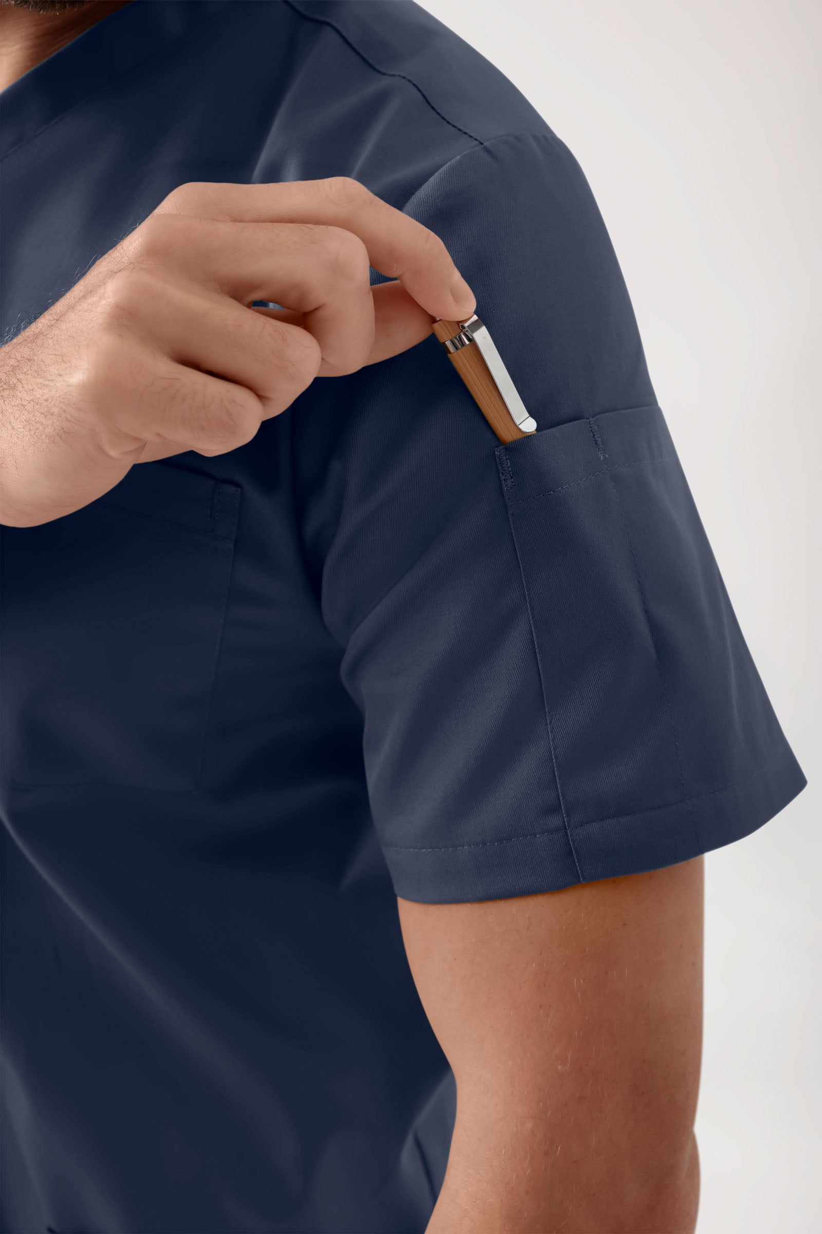 GREEN Tunique Stretch Homme - Décolleté V navy