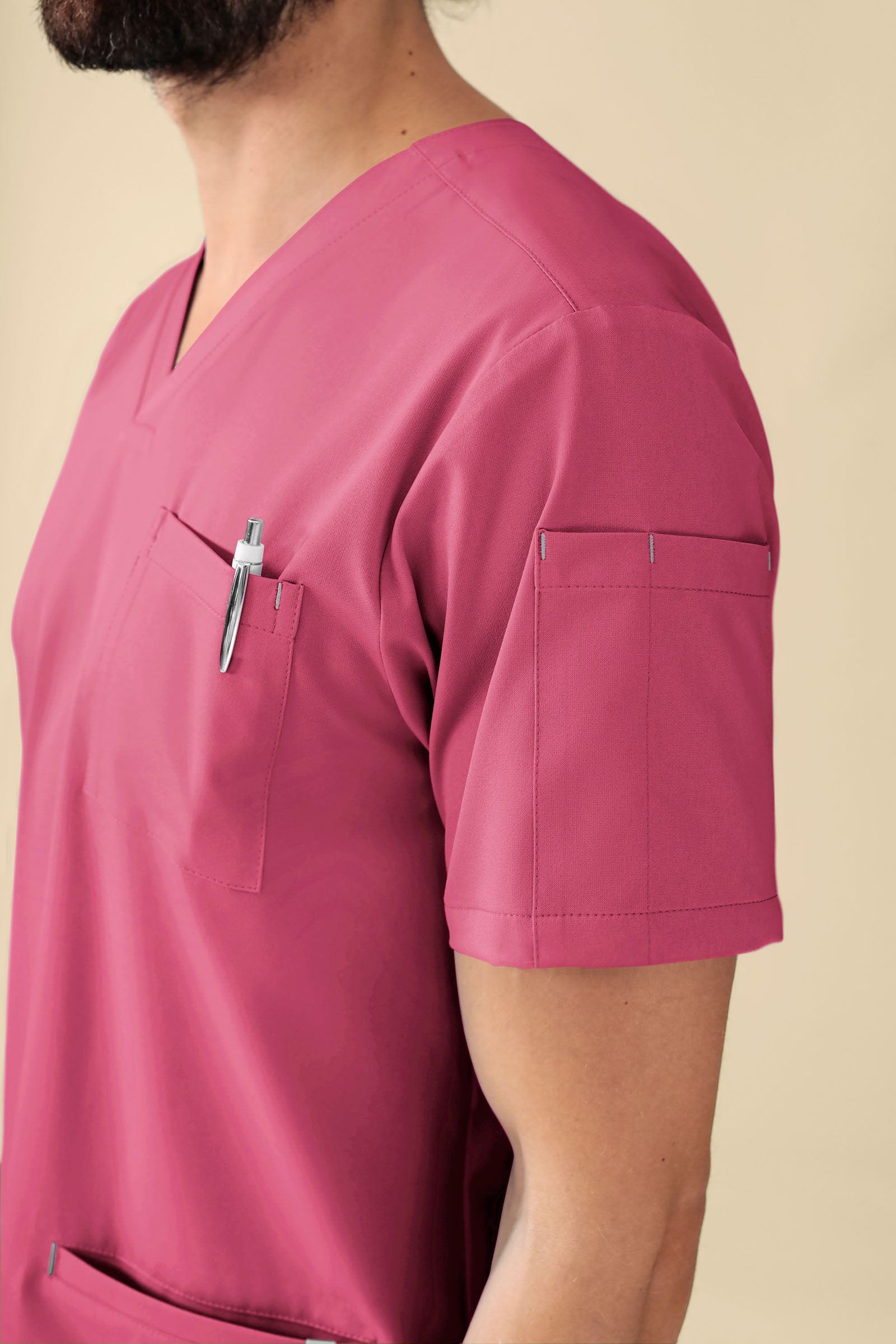 KAERE Tunique Homme - Col V bois de rose