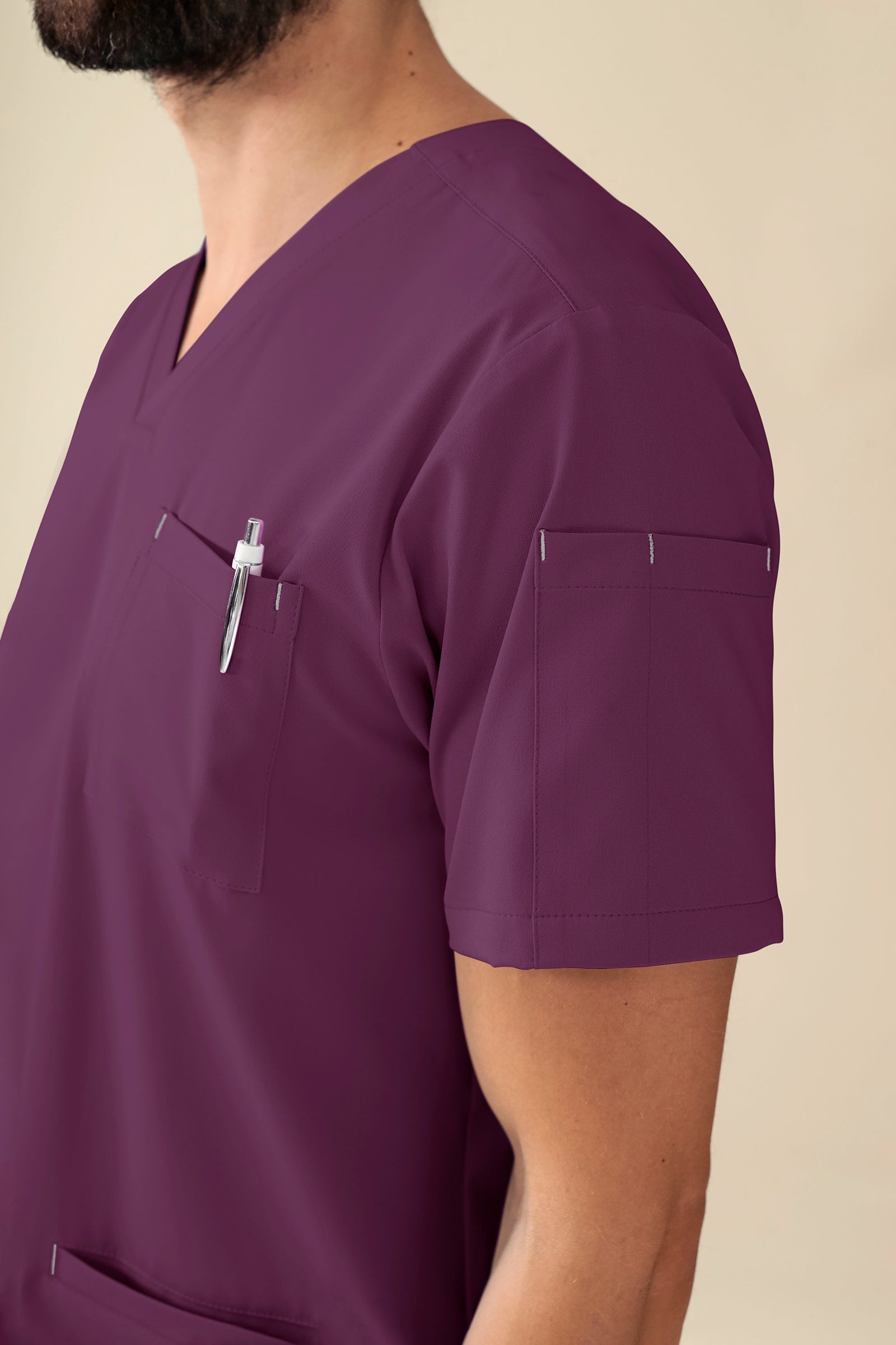 KAERE Tunique Homme - Col V prune