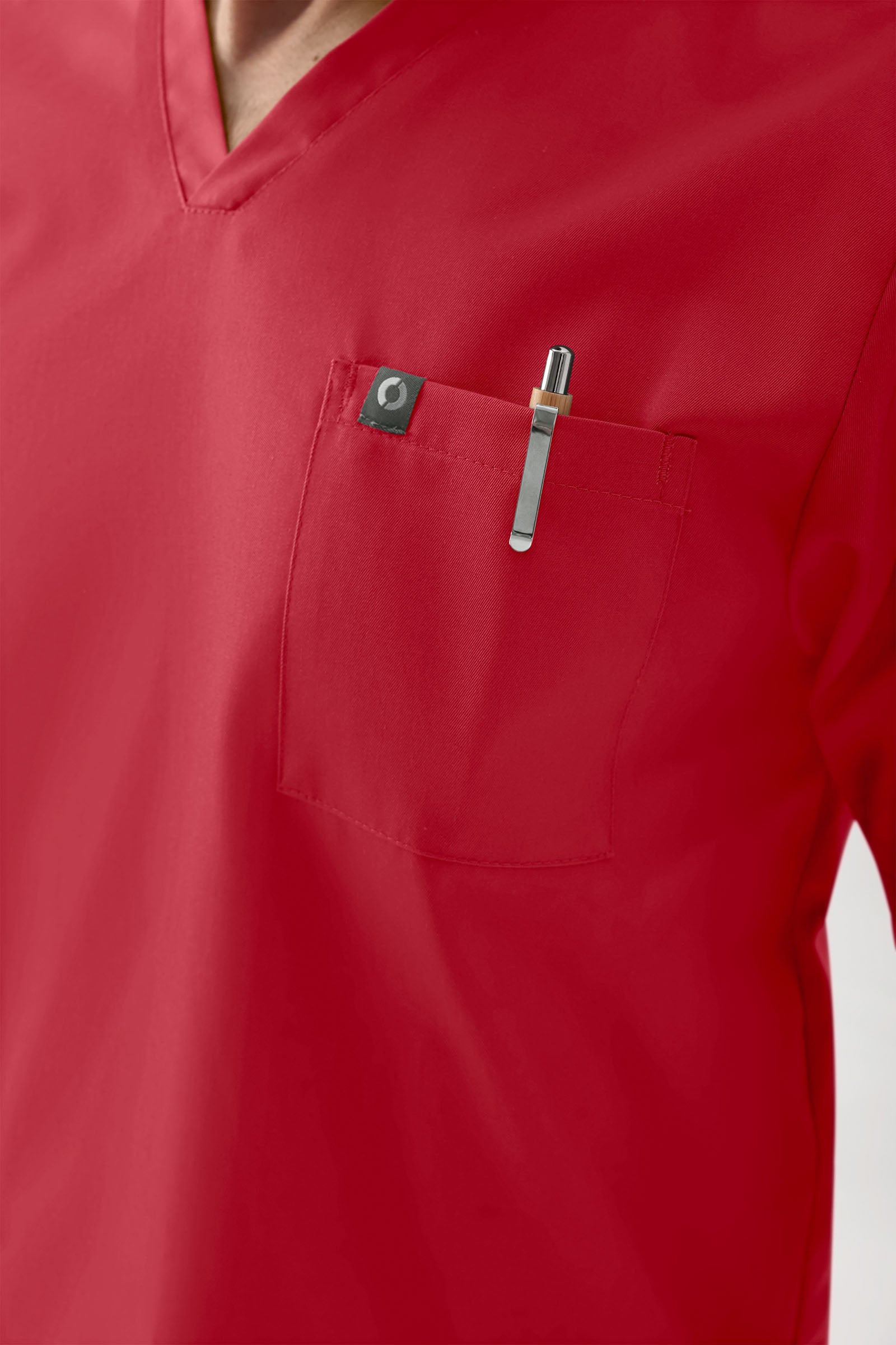 GREEN Tunique Stretch Homme - Décolleté V rouge