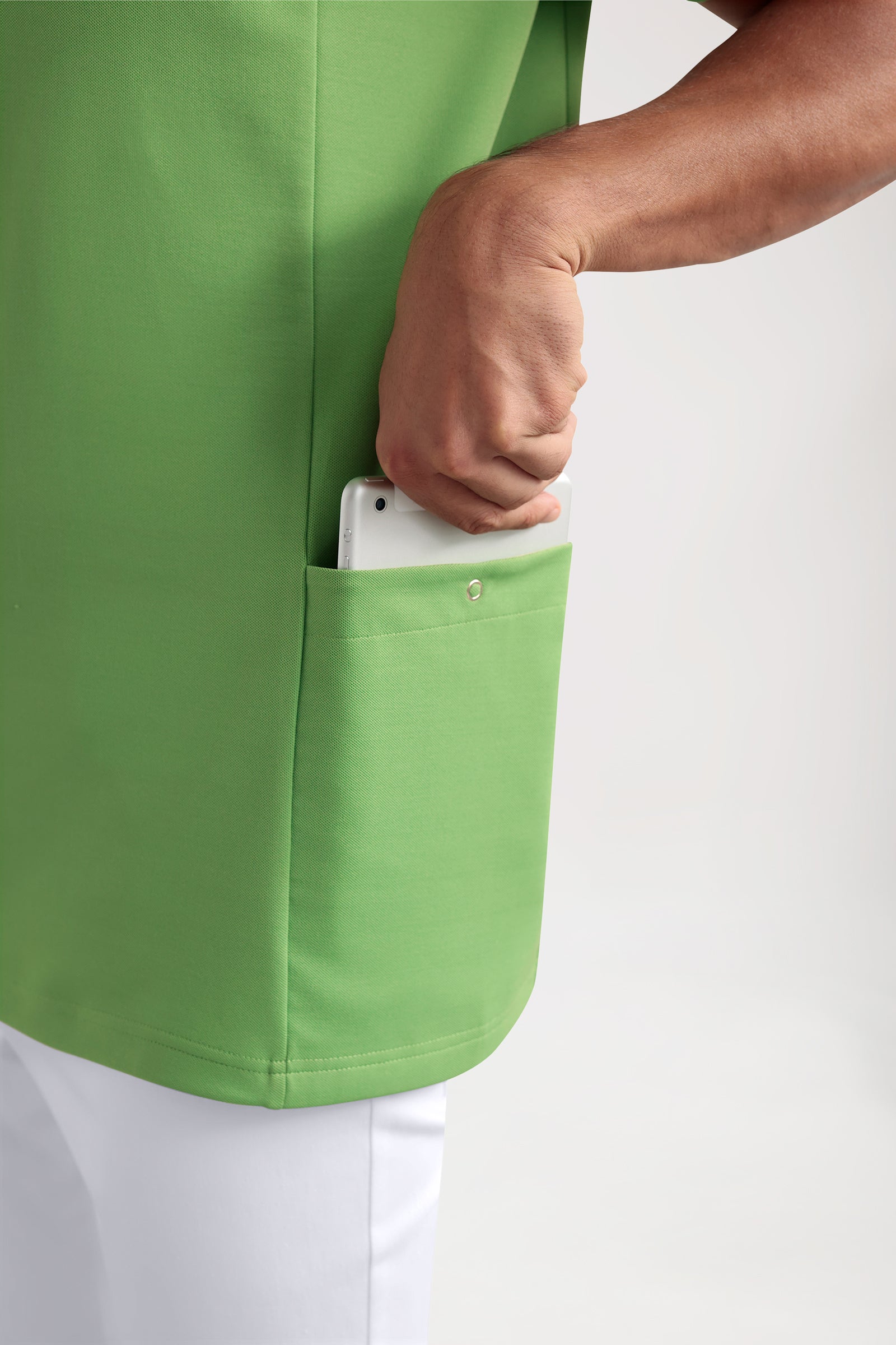COMFY FLEX Tunique Stretch Homme - Col polo vert pomme
