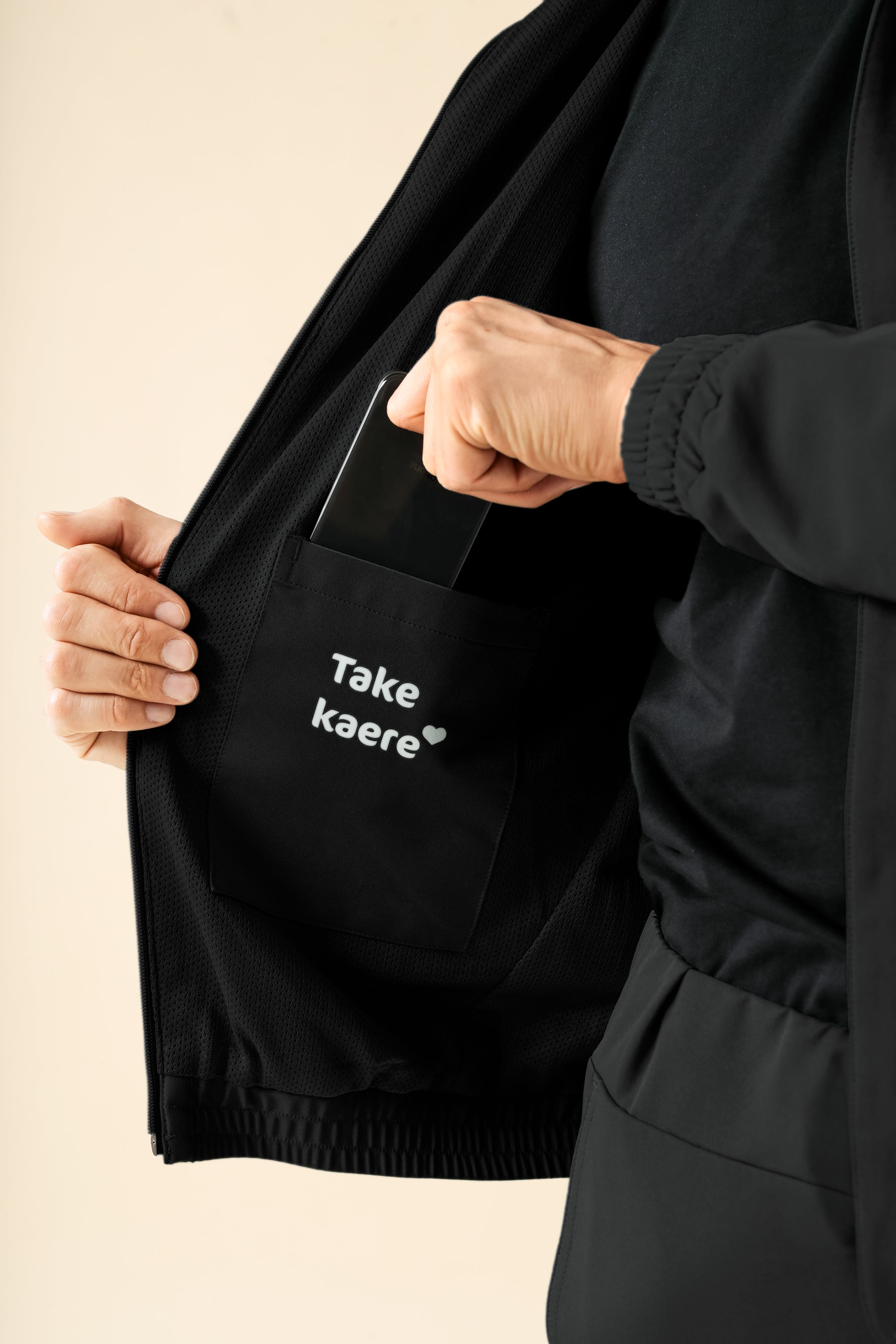 KAERE Veste blouson Homme - Poignet élastiqué noir