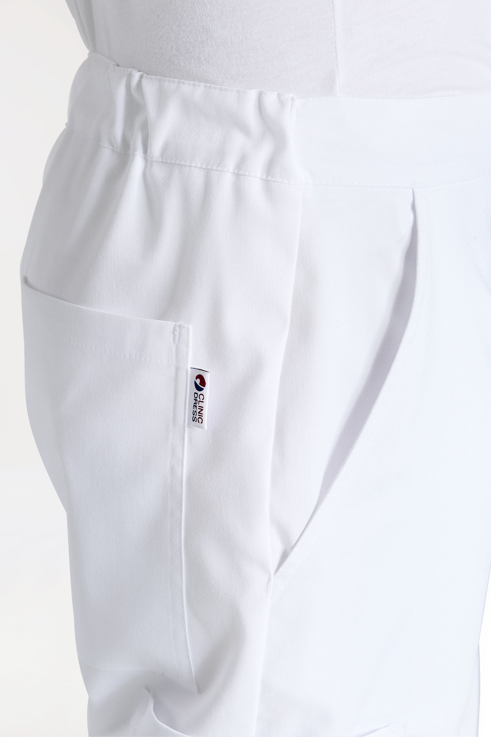 CLINIC STRETCH Pantalon mixte - Poche sur la jambe blanc