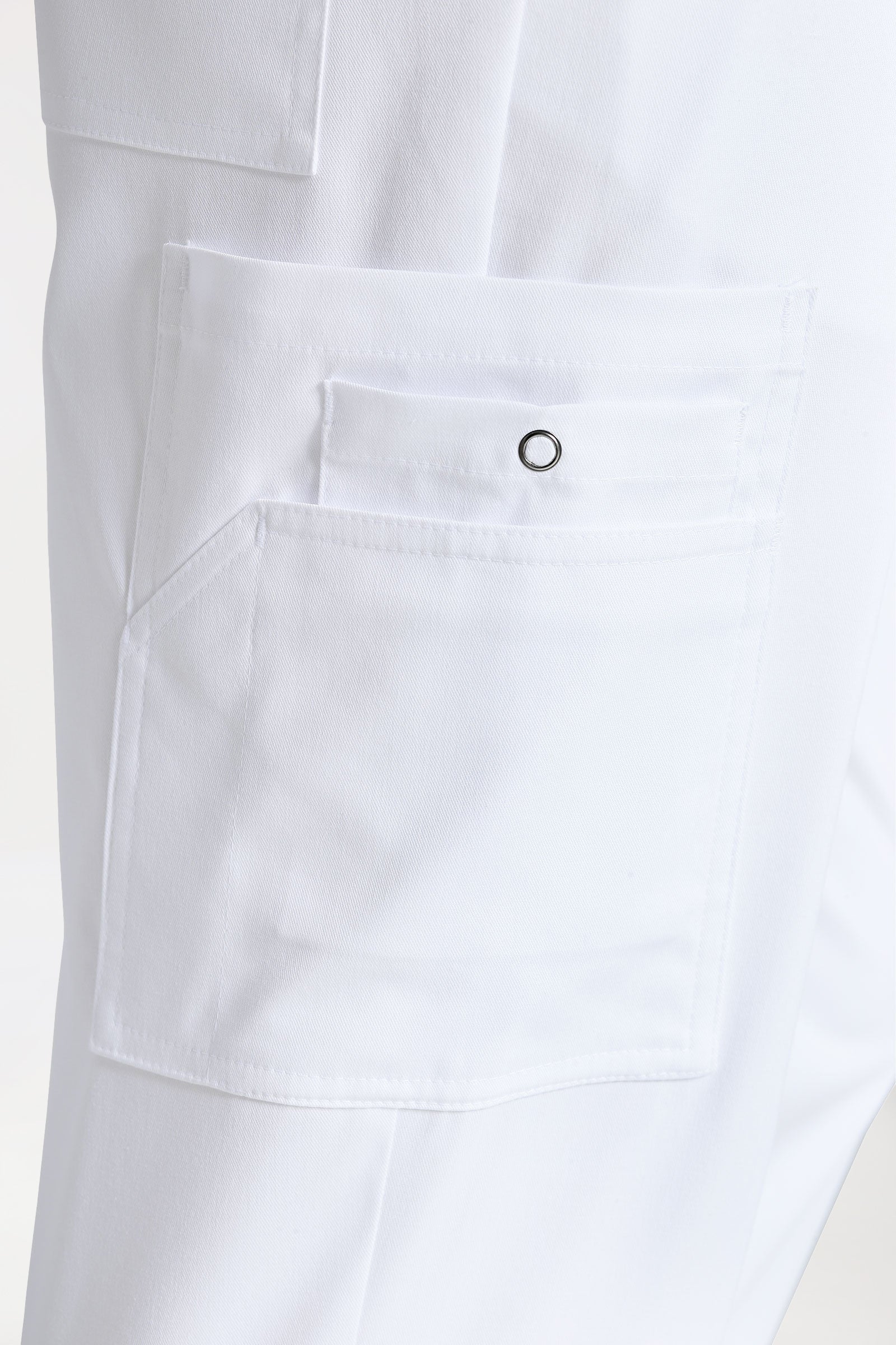 CLINIC STRETCH Pantalon mixte - Poche sur la jambe blanc