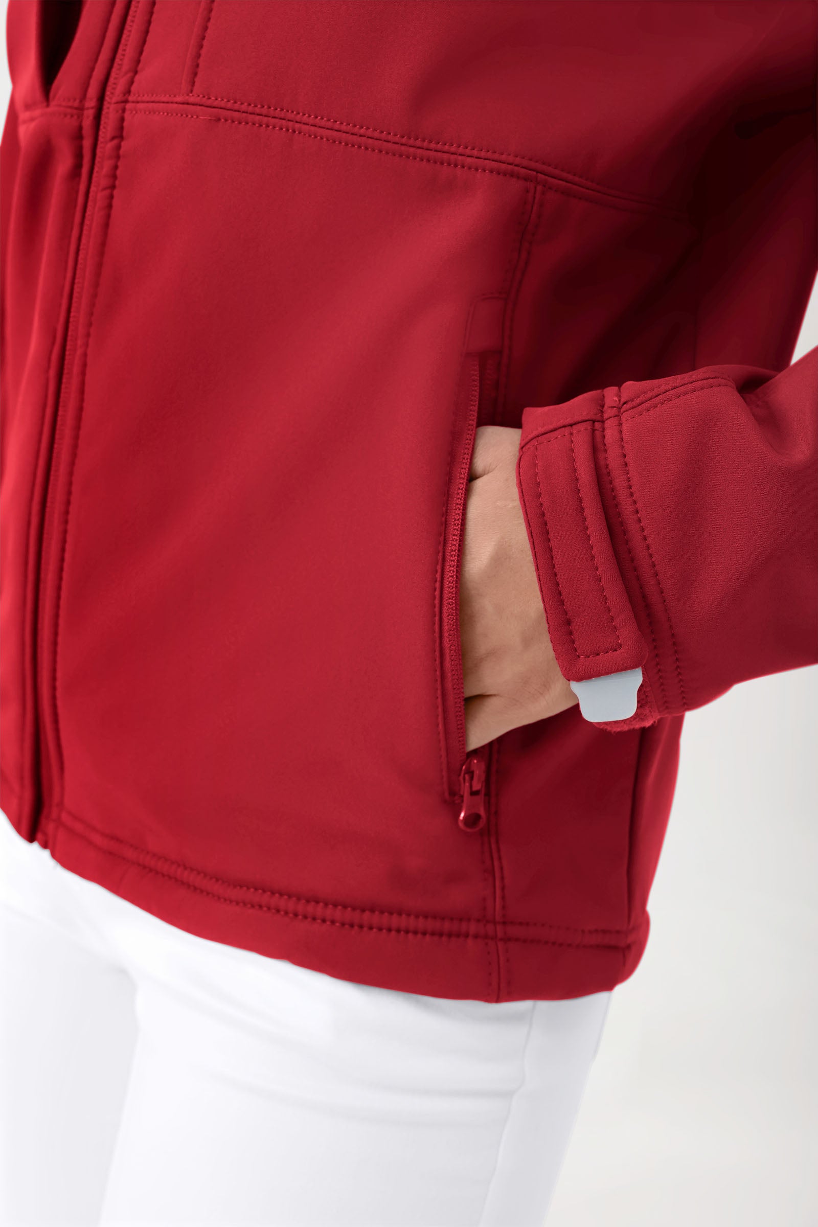 Softshell Veste mixte - à capuche rouge