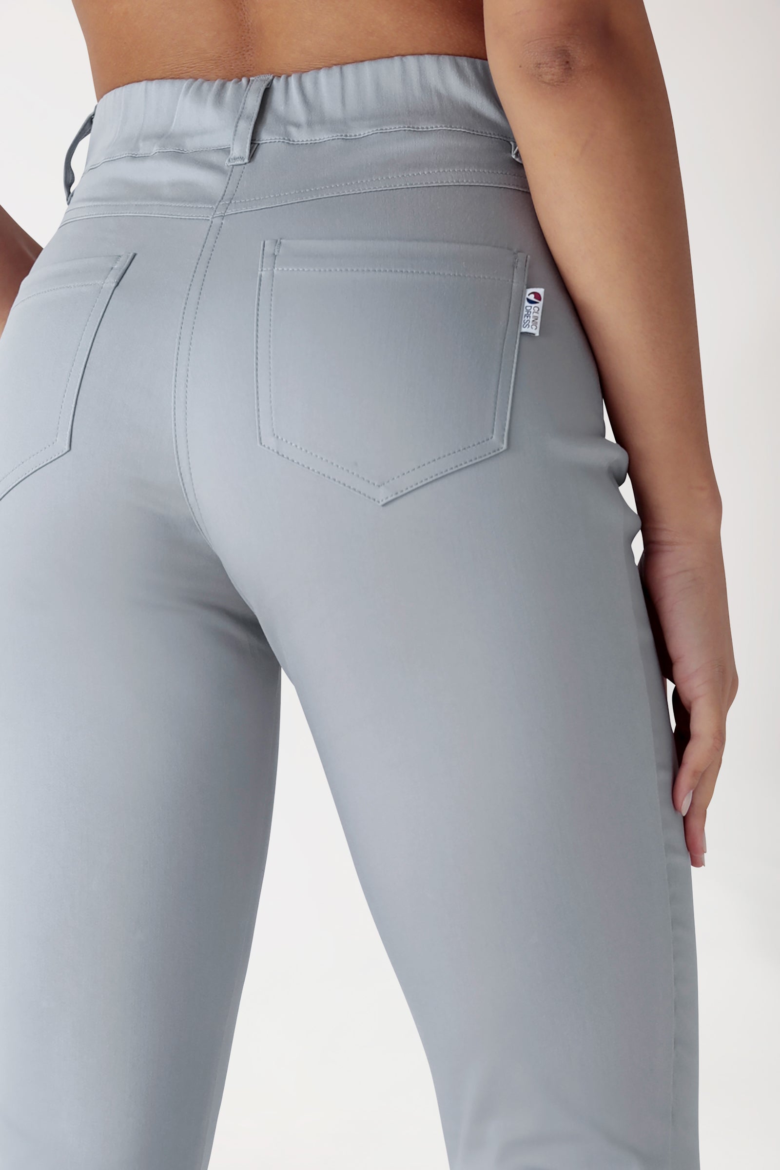 Pantalon 5 poches Femme Stretch - Jambe droite gris