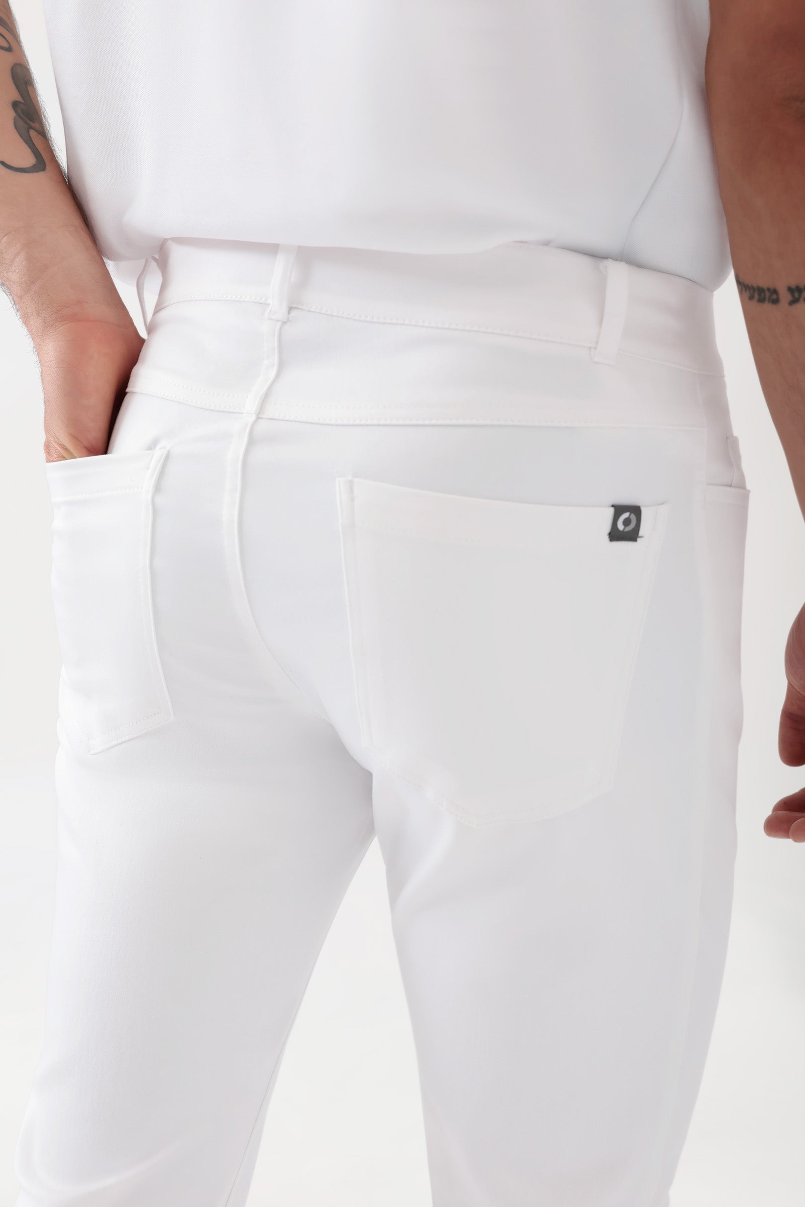 COMFY FLEX Pantalon 5 poches Homme - Jambe droite blanc