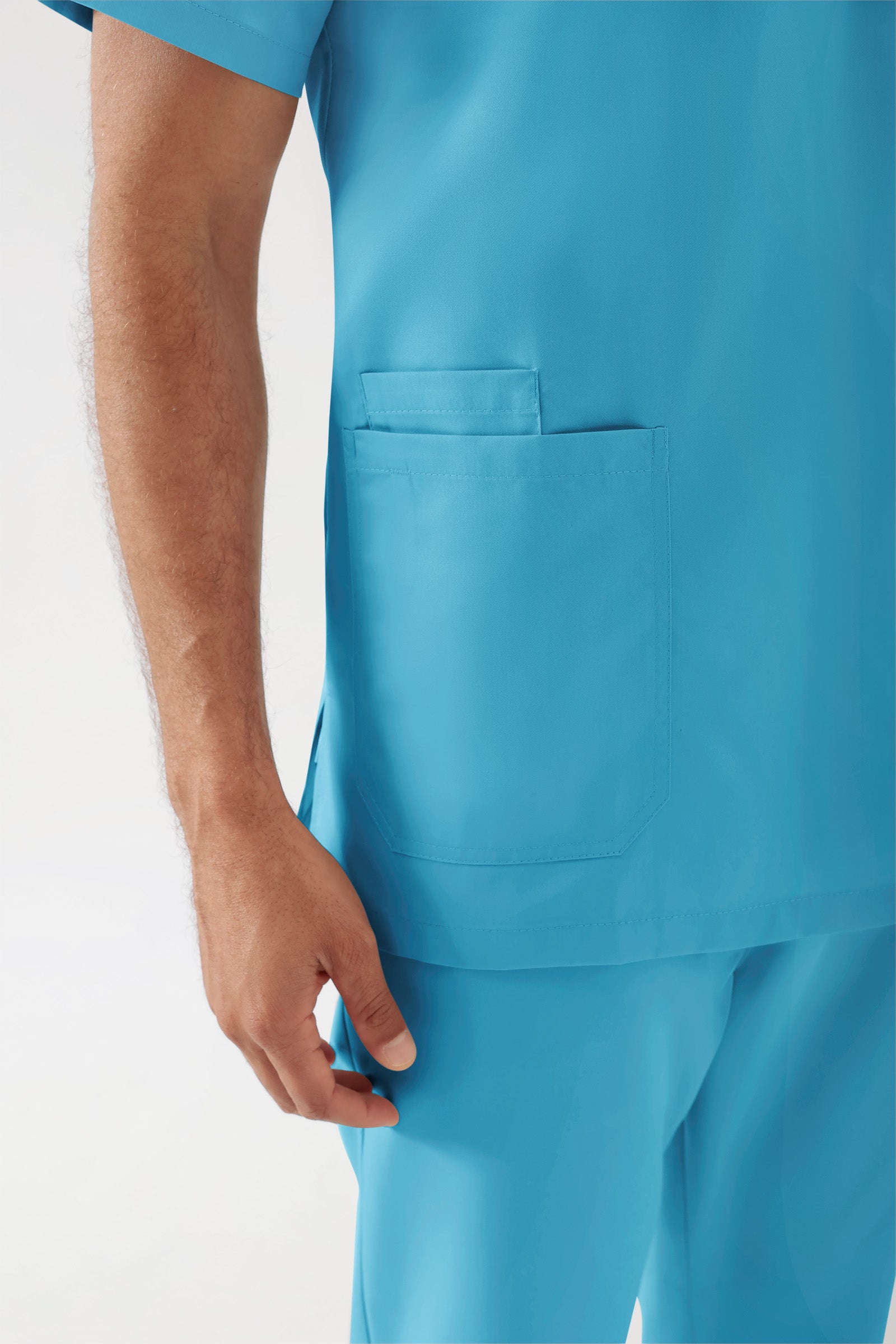 TENCEL™ Tunique Homme - Col V turquoise foncé