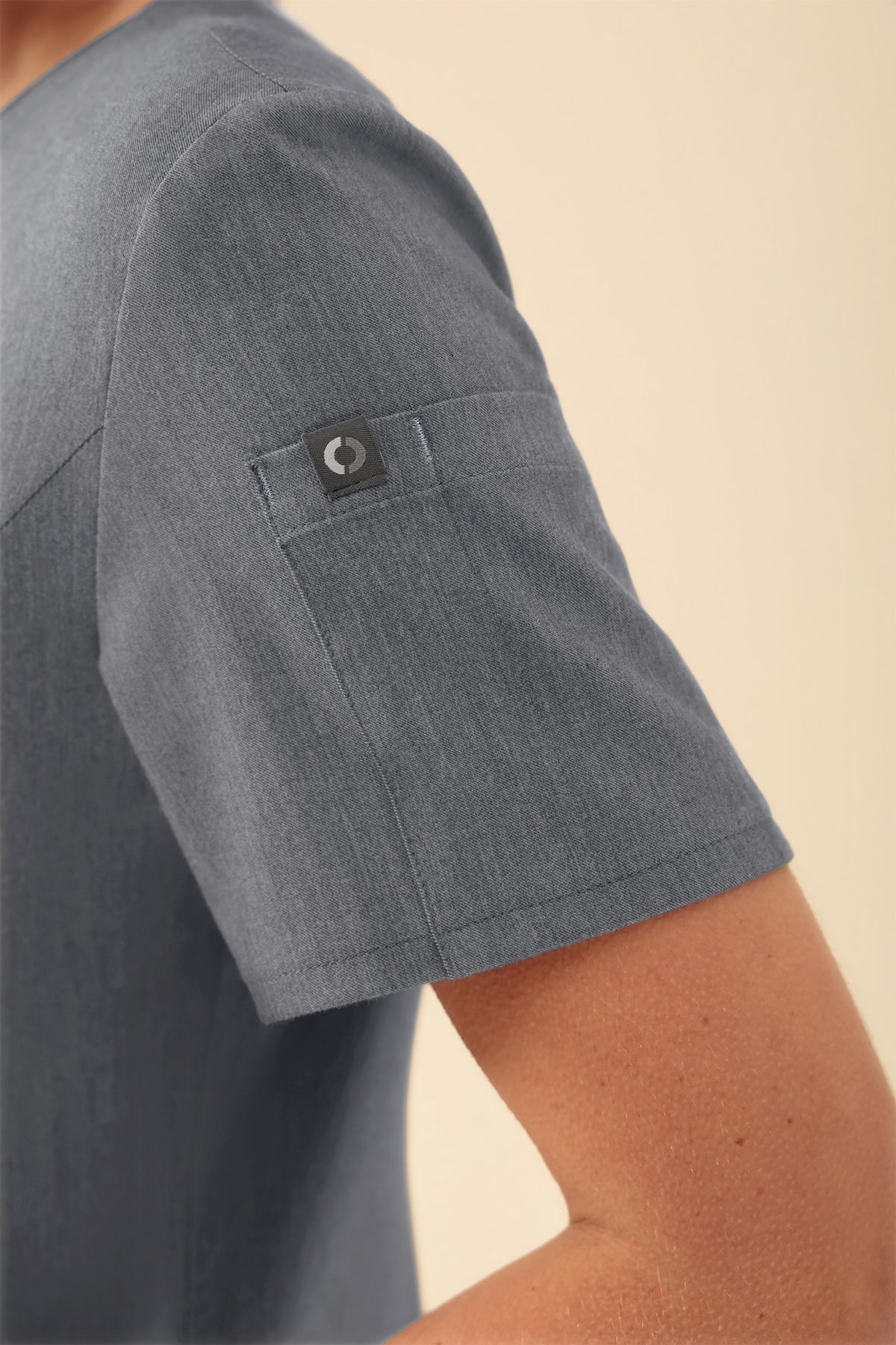 KAERE Blouse Femme - Patte de boutonnage gris foncé chiné