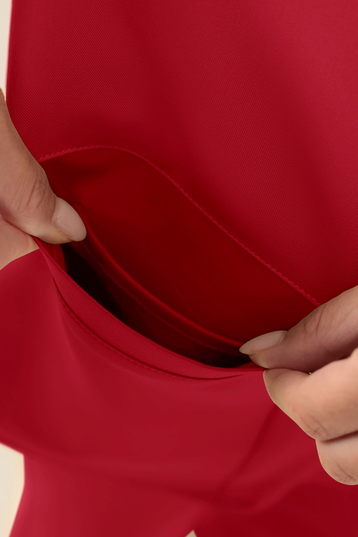 KAERE Blouse Femme - Patte de boutonnage rouge