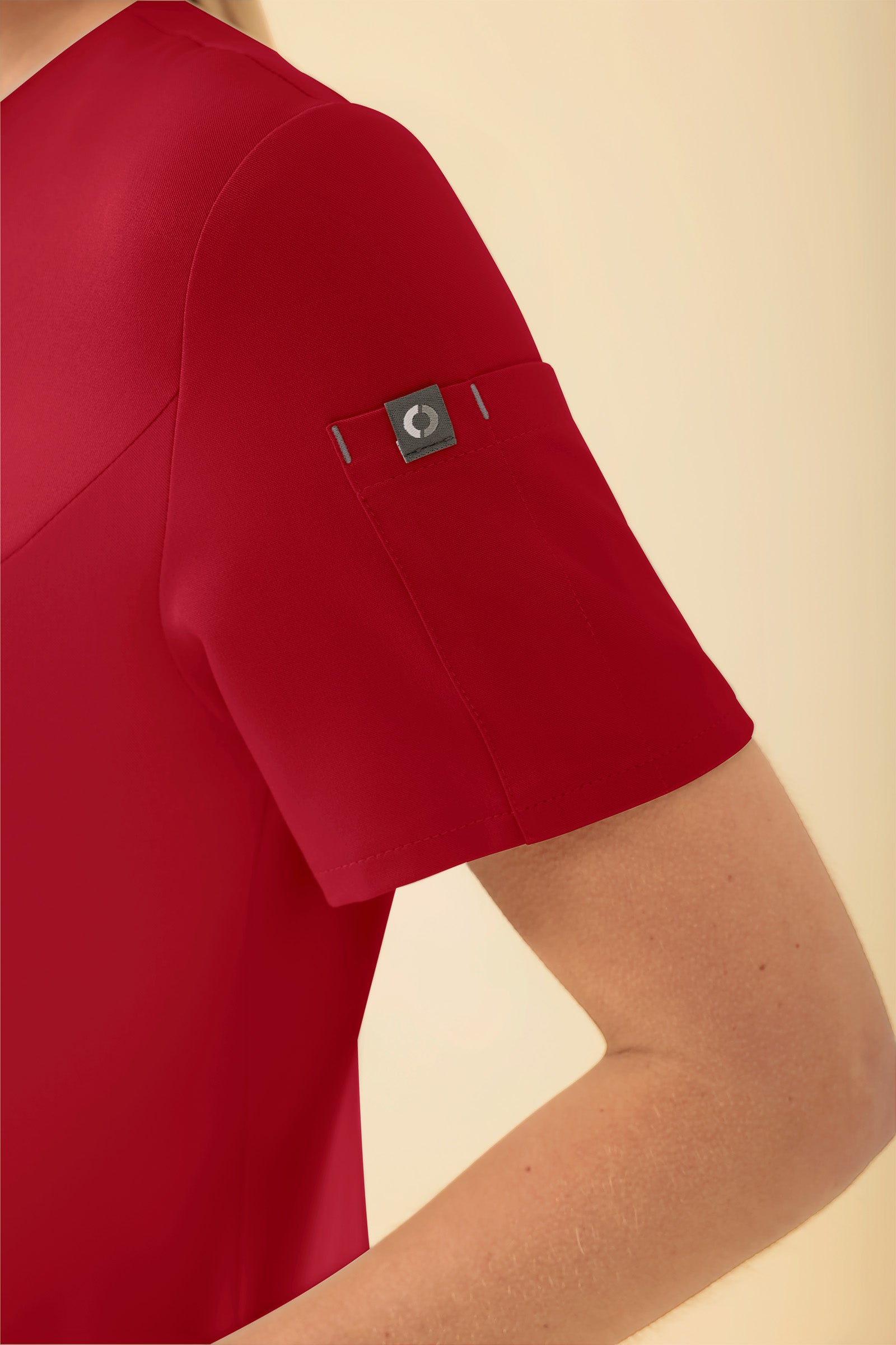 KAERE Blouse Femme - Patte de boutonnage rouge