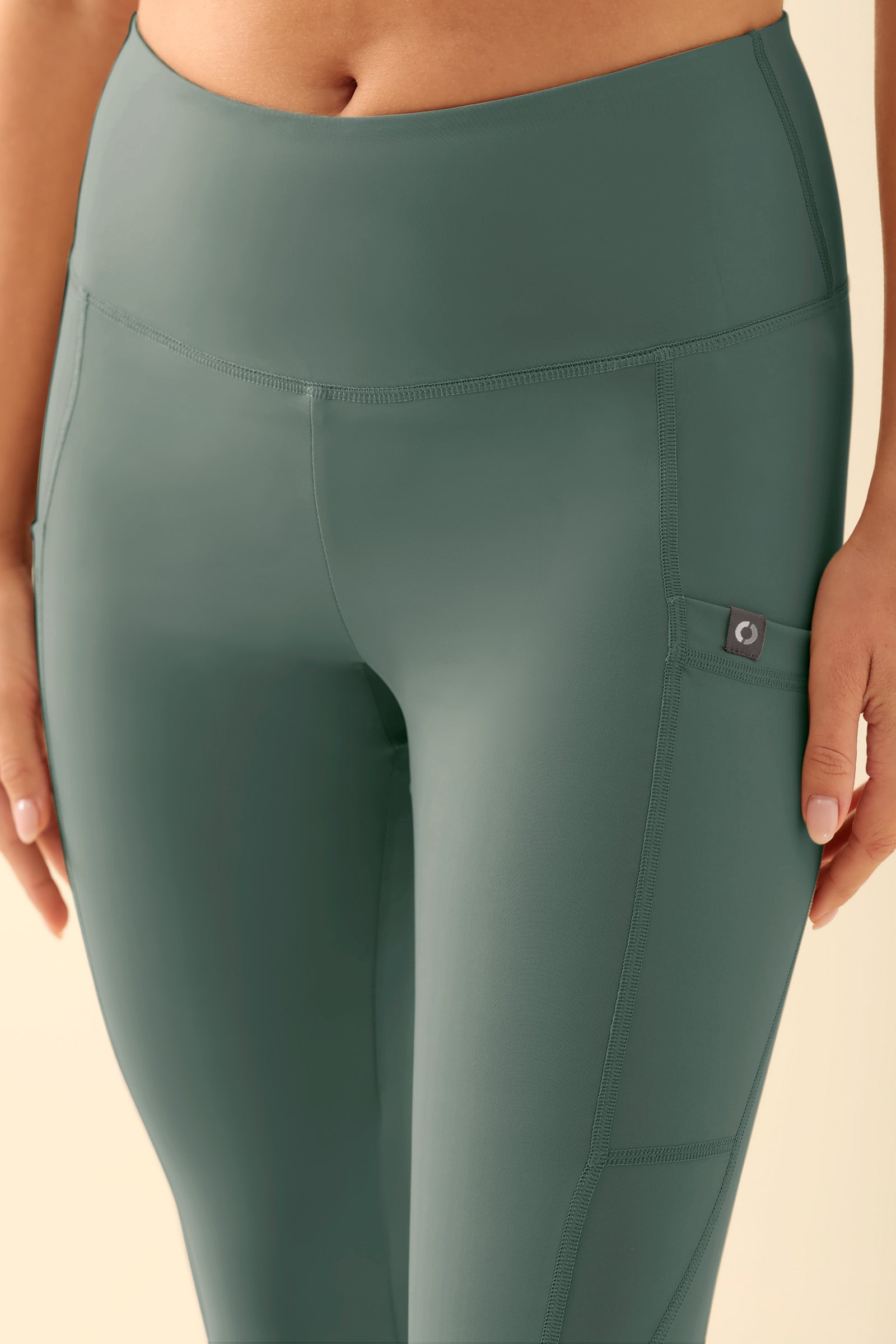 KAERE Leggings Femme - super élastique vert foncé