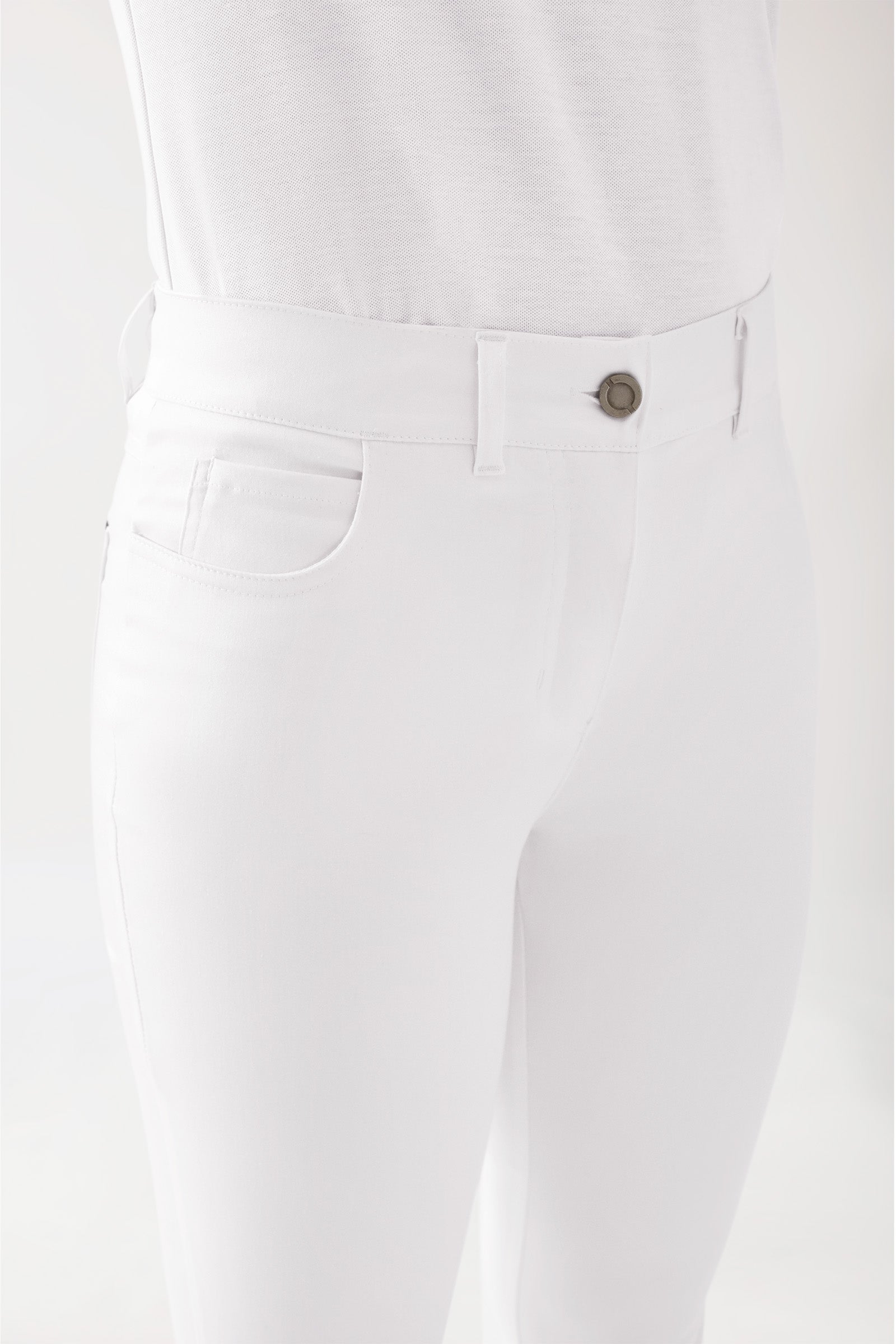 COMFY FLEX Pantalon 5 poches Femme - Jambe slim blanc
