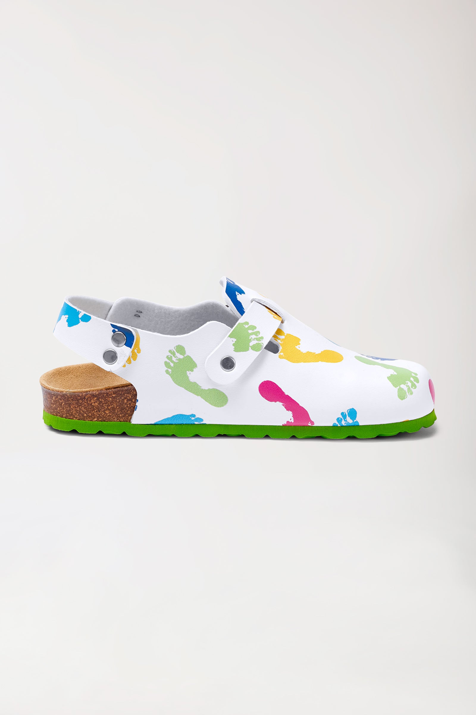 Sabots Femme blanc/vert pomme/multicolore