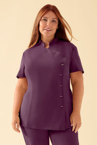 KAERE Blouse Femme - boutonnage asymétrique prune