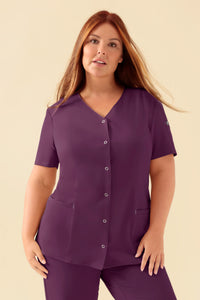 KAERE Blouse Femme - Patte de boutonnage prune